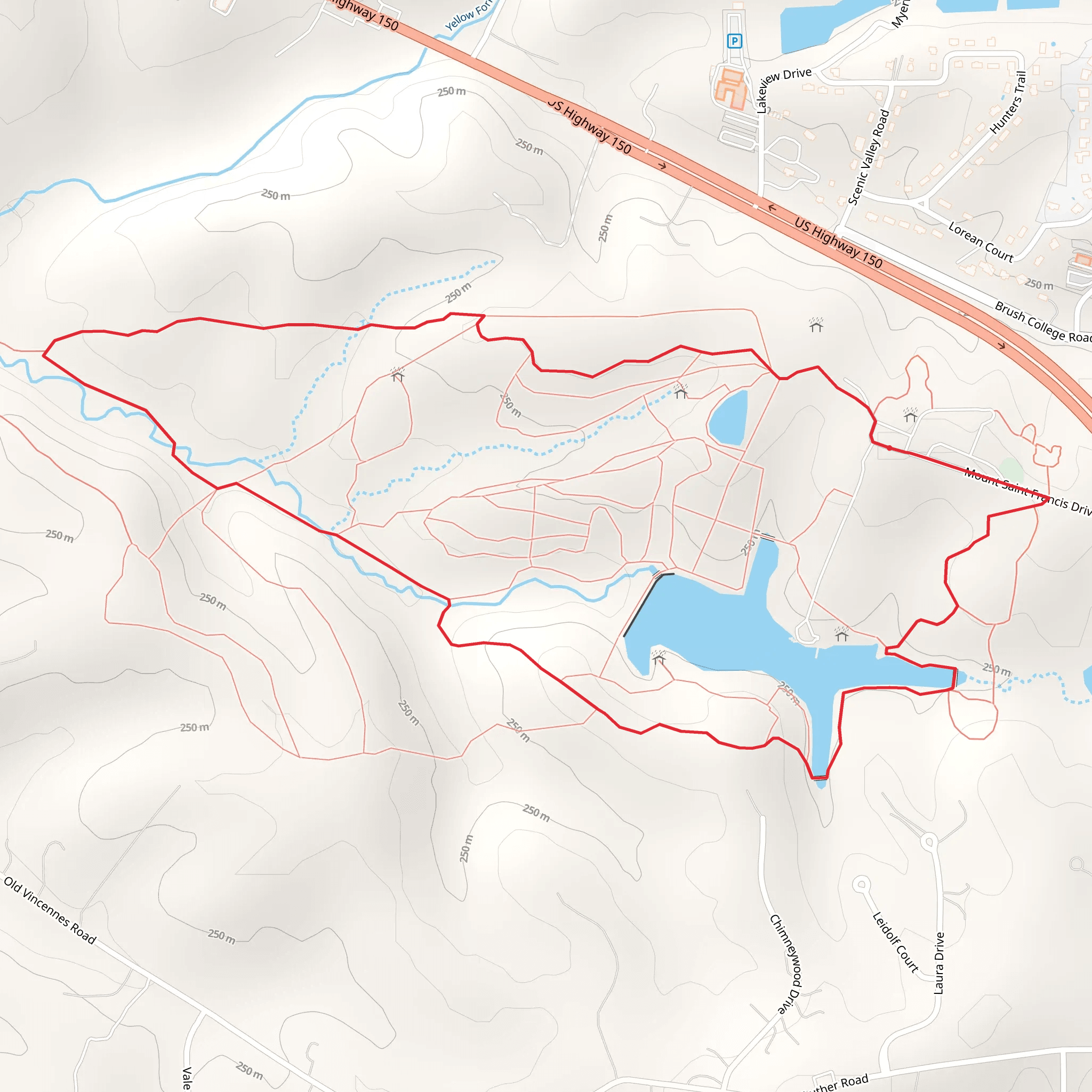 Mount Saint Francis Lake Loop mobile static map