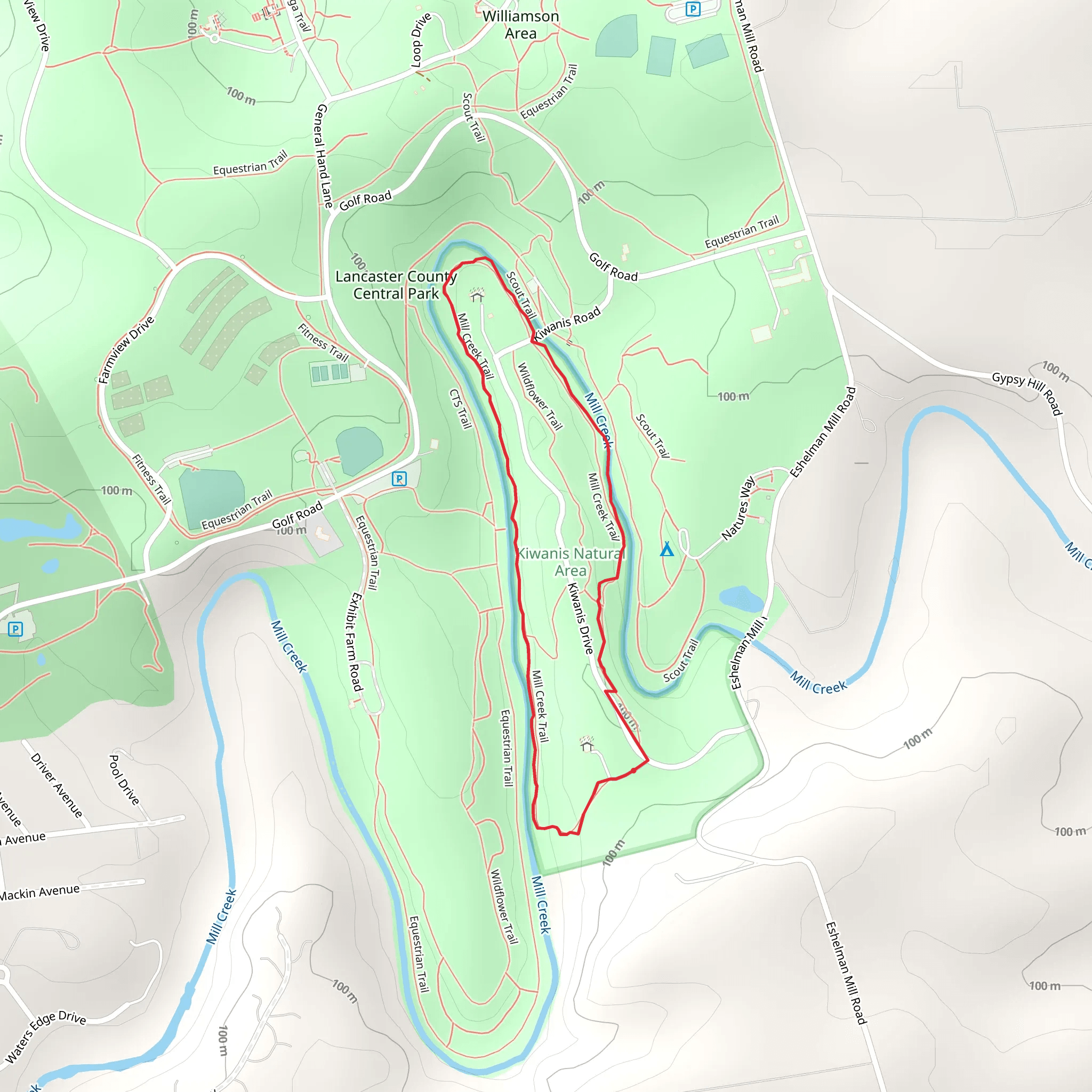 Mill Creek Loop Trail mobile static map