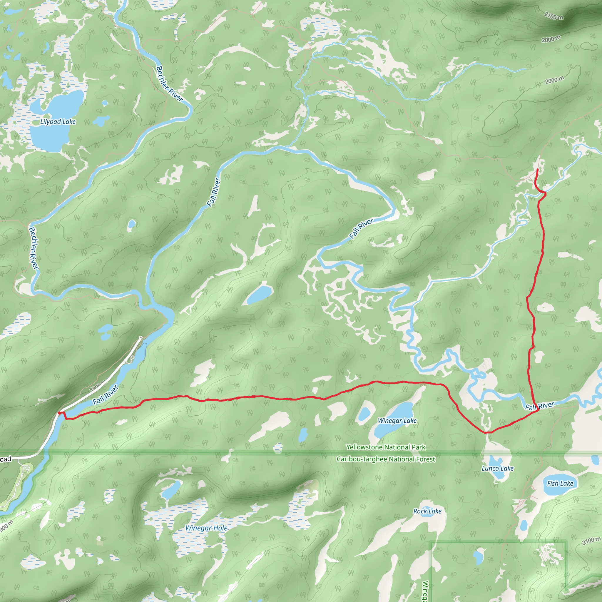 Fish Lake - Mountain Ash Cutoff Trail via South Boundary Trail mobile static map