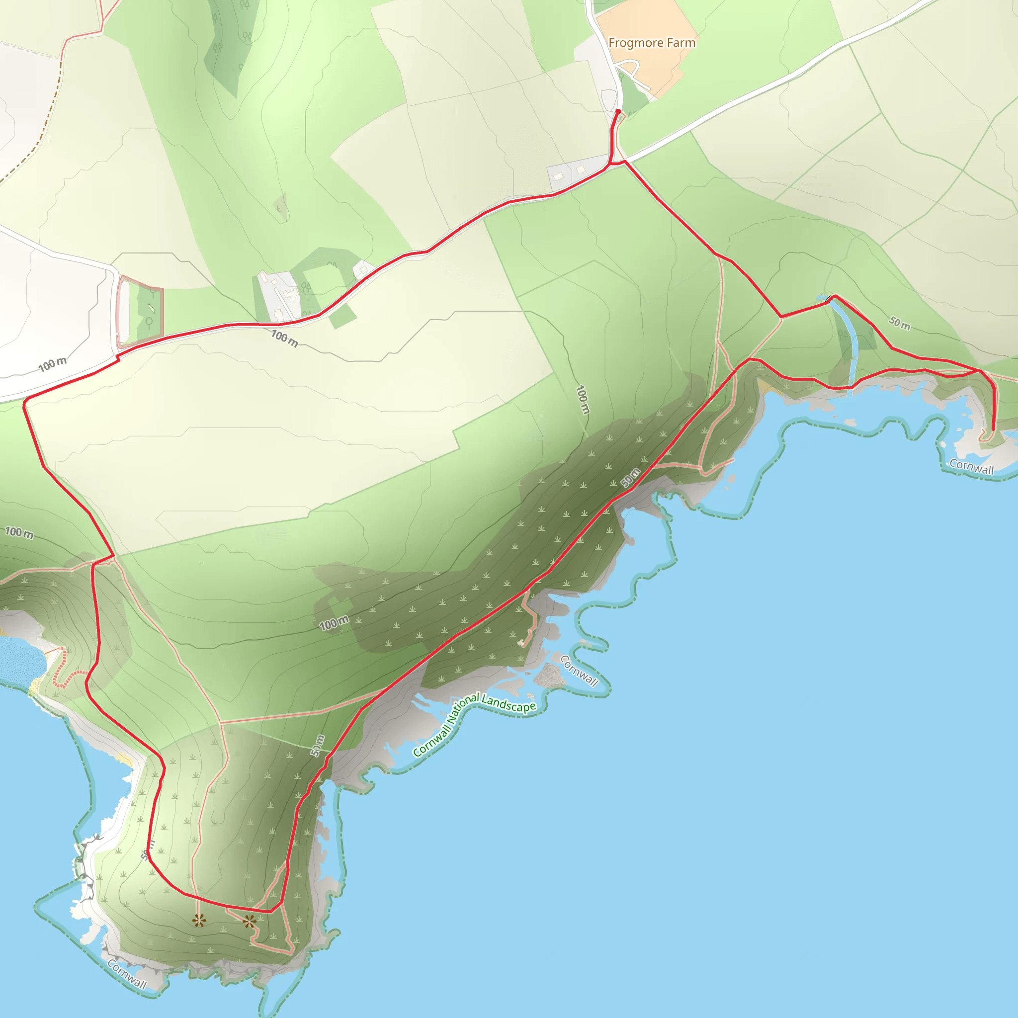 Lantivet Bay Circular Walk mobile static map