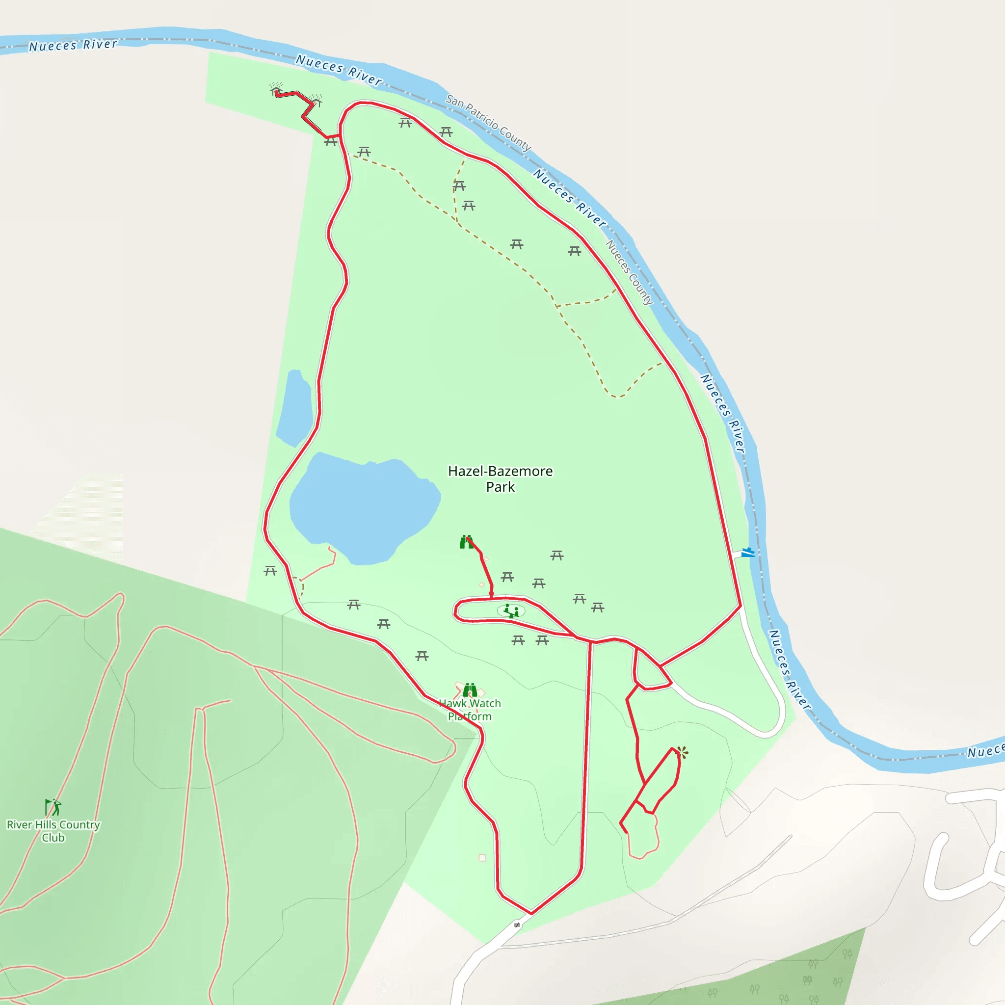 Hazel-Bazemore Park Loop mobile static map