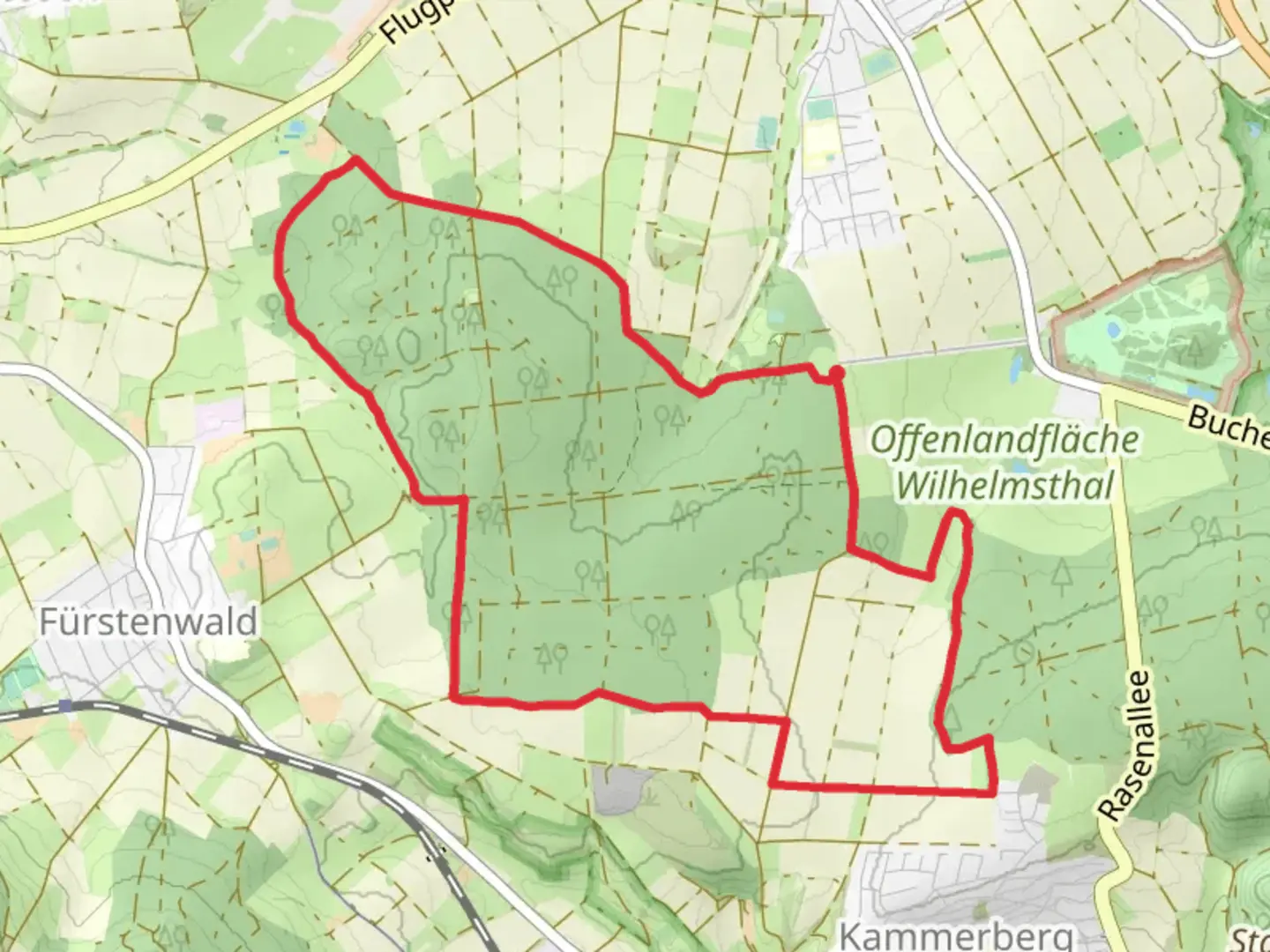 An image depicting the trail Calden Rundweg and Ahnatal and its surrounding area.