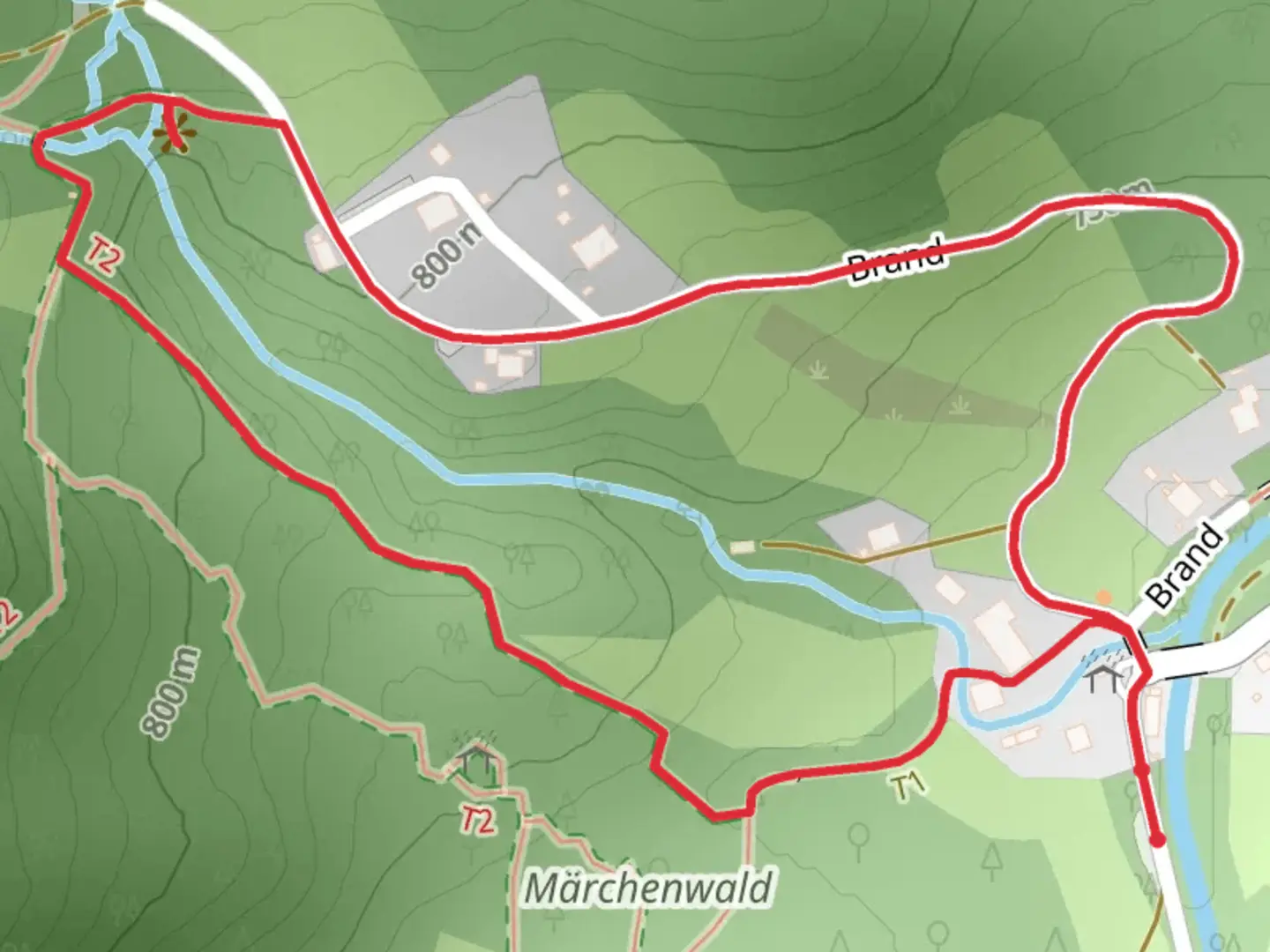 An image depicting the trail Nesslauer Wasserfall Loop and its surrounding area.