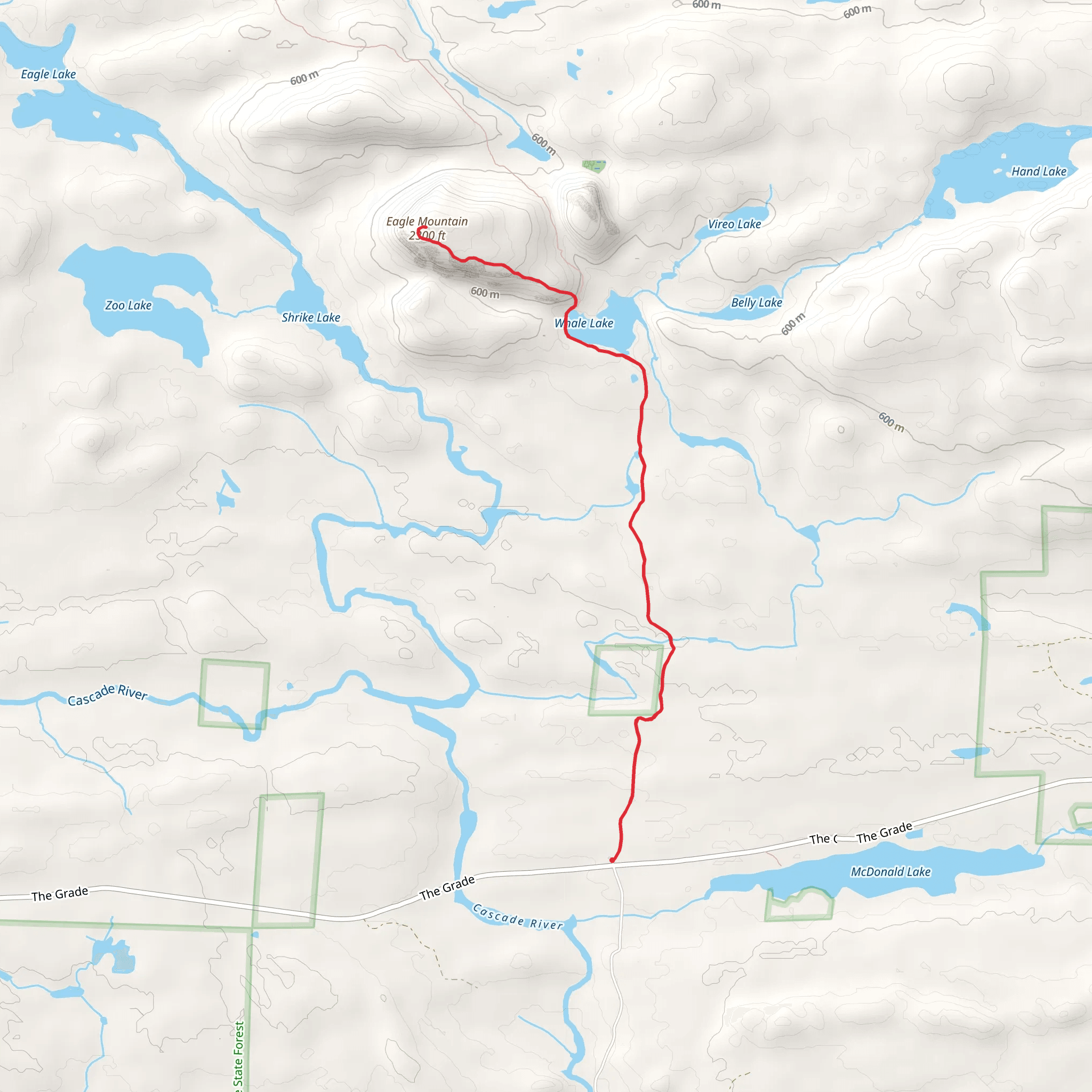Eagle Mountain and Whale Lake Trail mobile static map