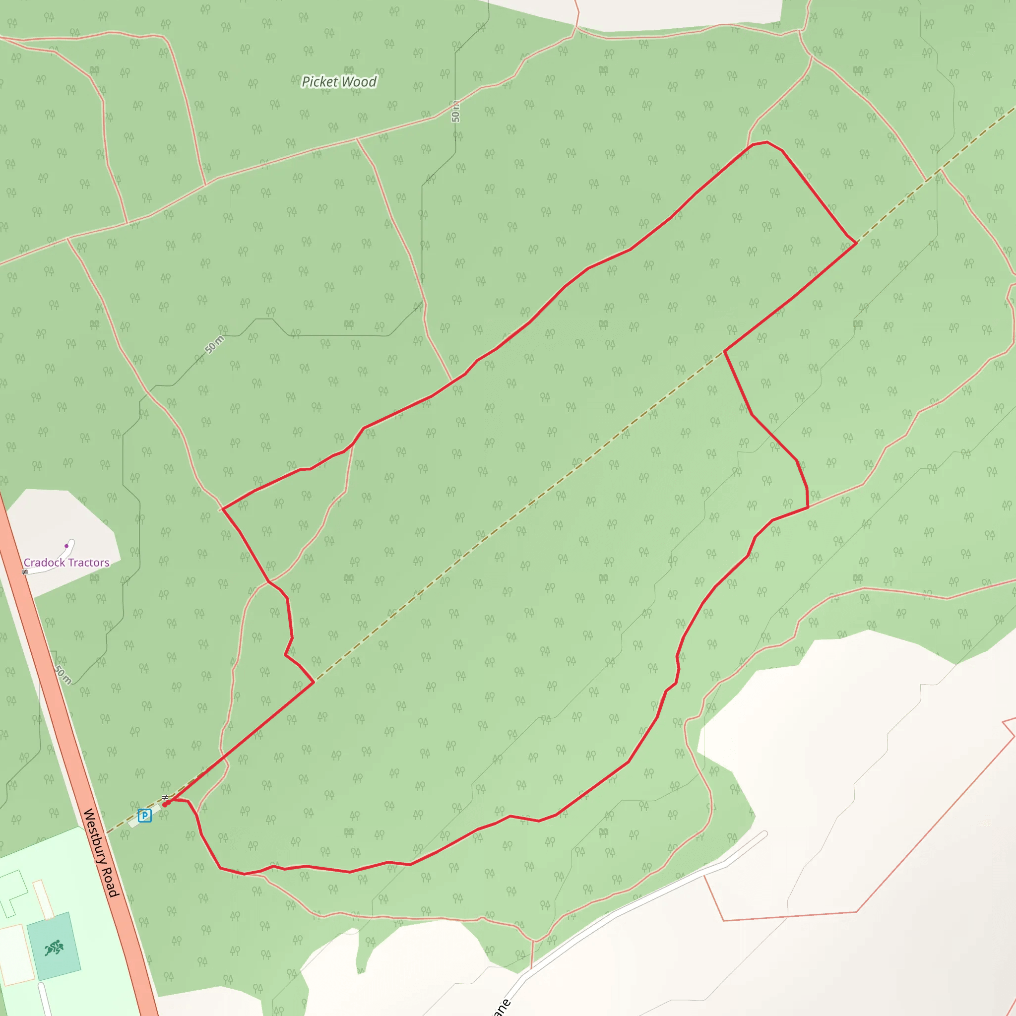 Clanger Wood Small Loop mobile static map