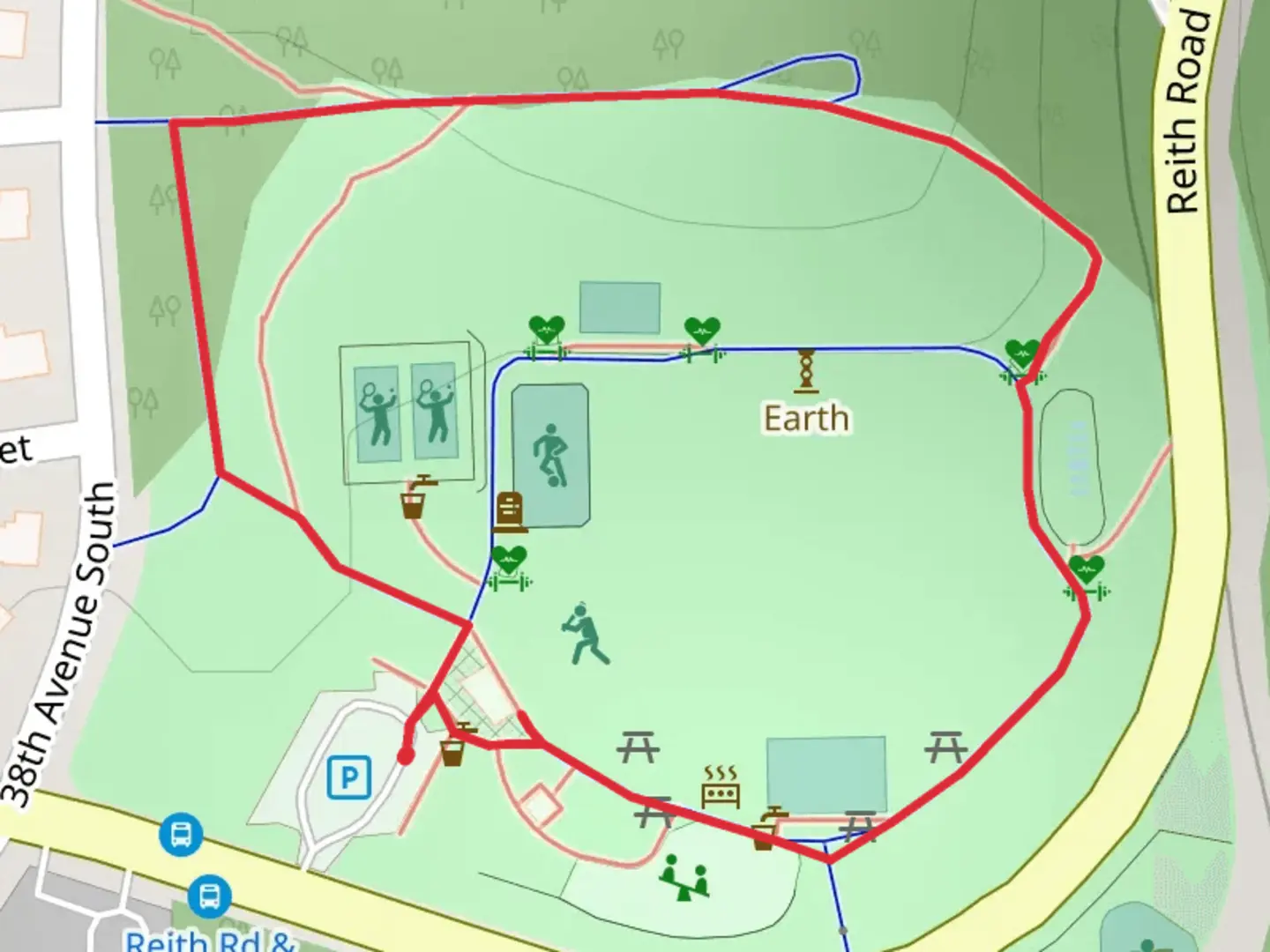 An image depicting the trail West Fenwick Park Loop and its surrounding area.