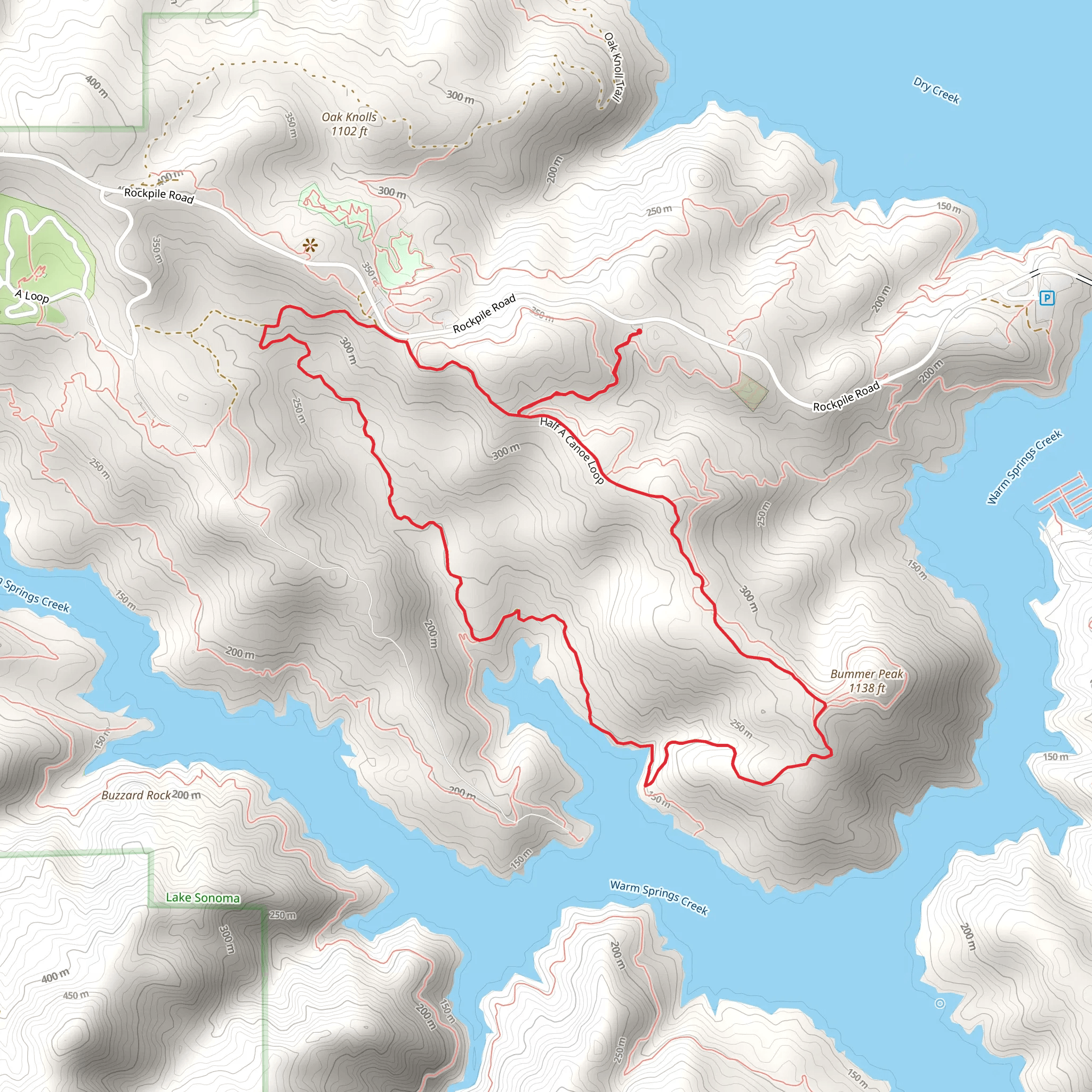 Bummer Peak - Half A Canoe Loop mobile static map