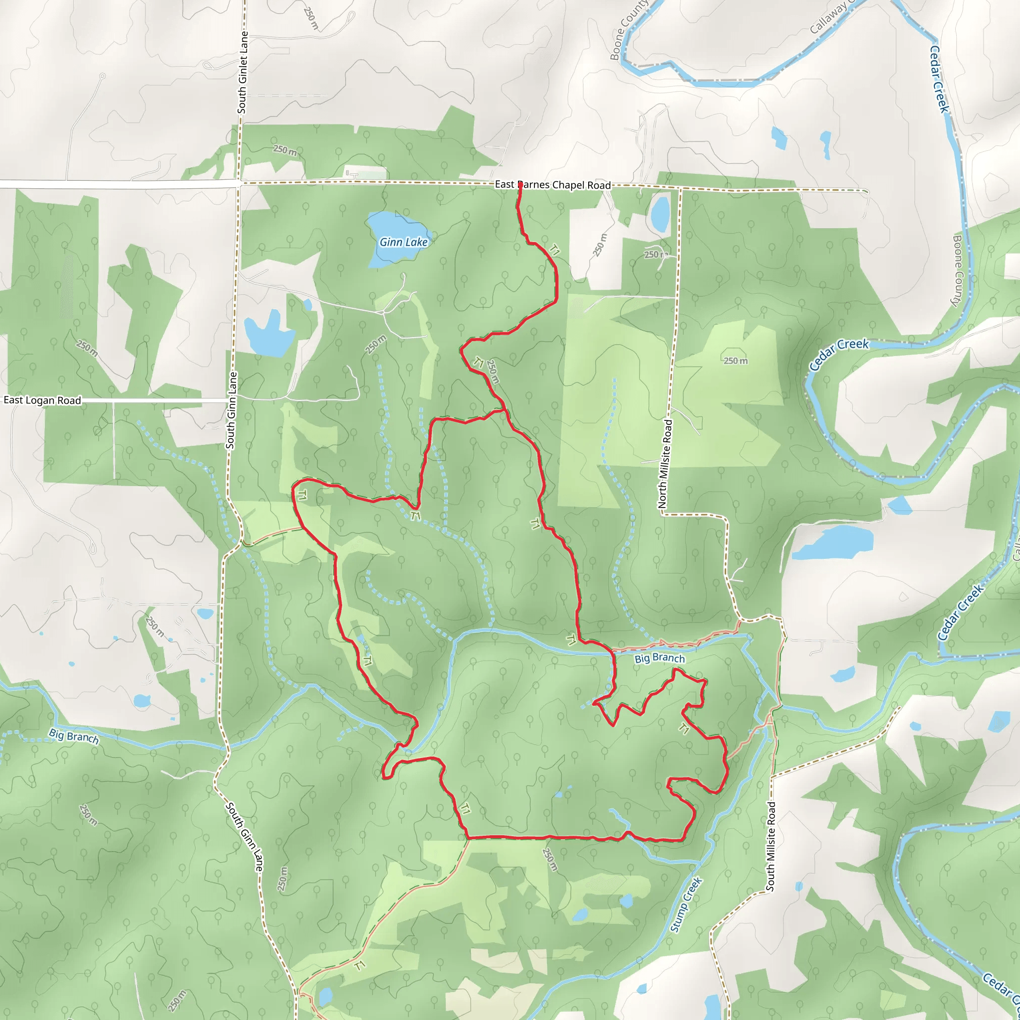 Cedar Creek Trail - Moon Loop mobile static map