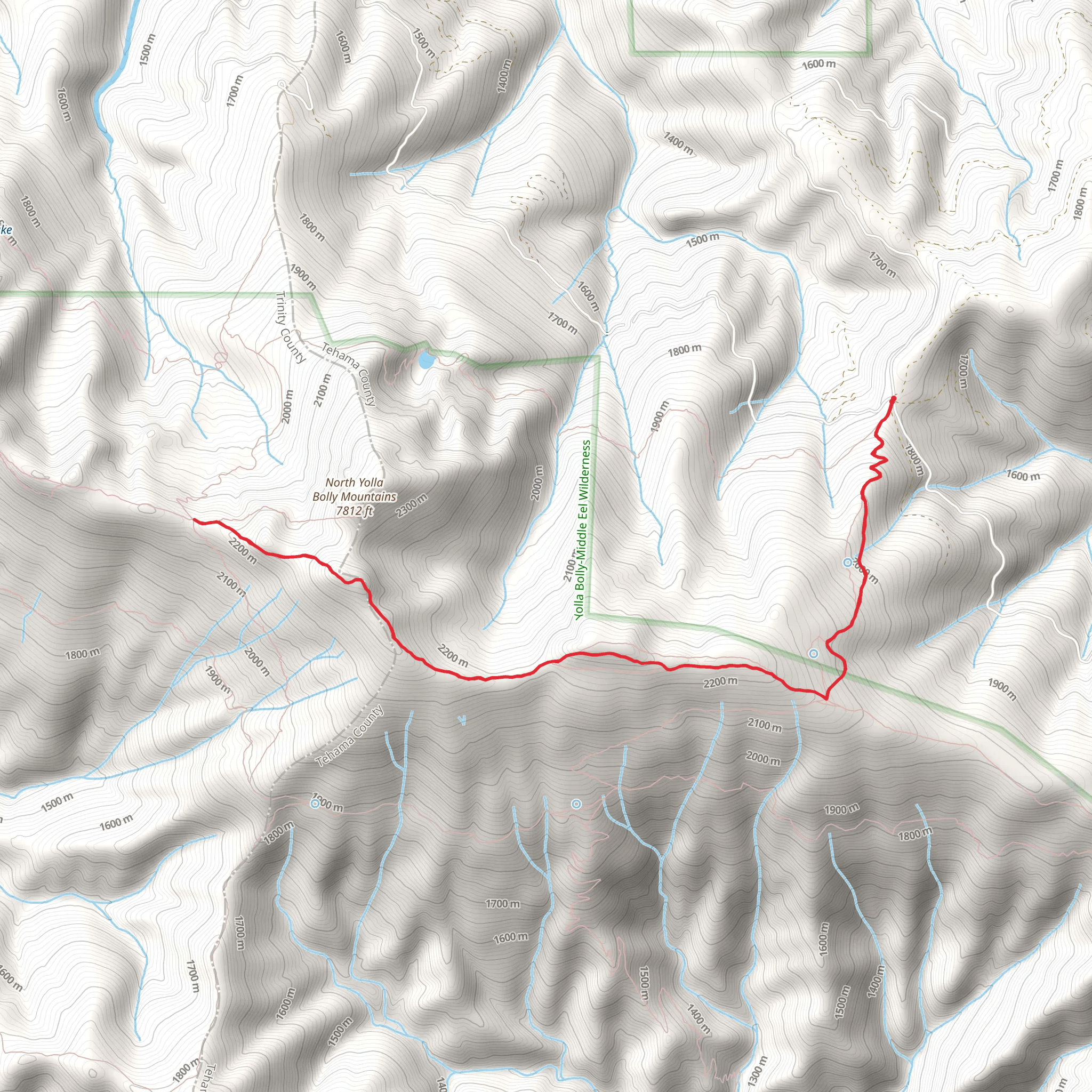 North Yolla Bolly Trail via Cold Fork Ridge Trail mobile static map