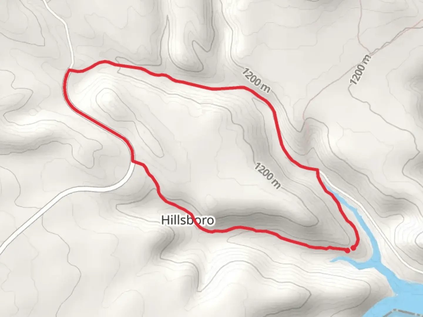 An image depicting the trail Barry's Landing Road and Hillsboro Loop Trail and its surrounding area.