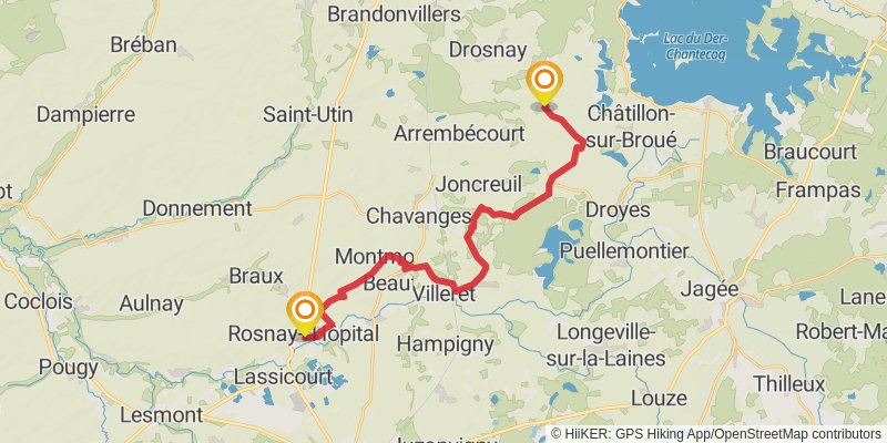 Via Francigena - France stage 29 Map