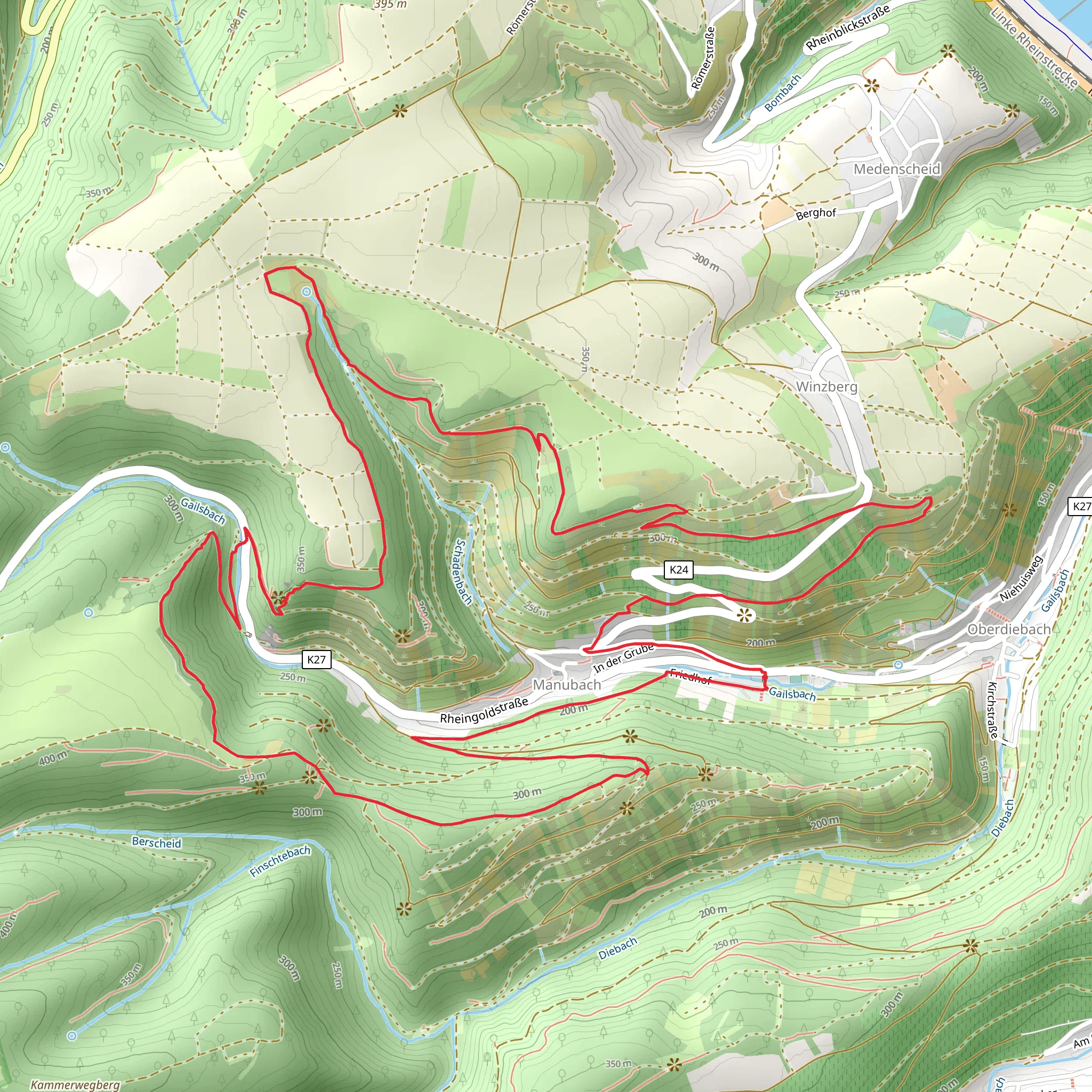 Manubach Loop mobile static map