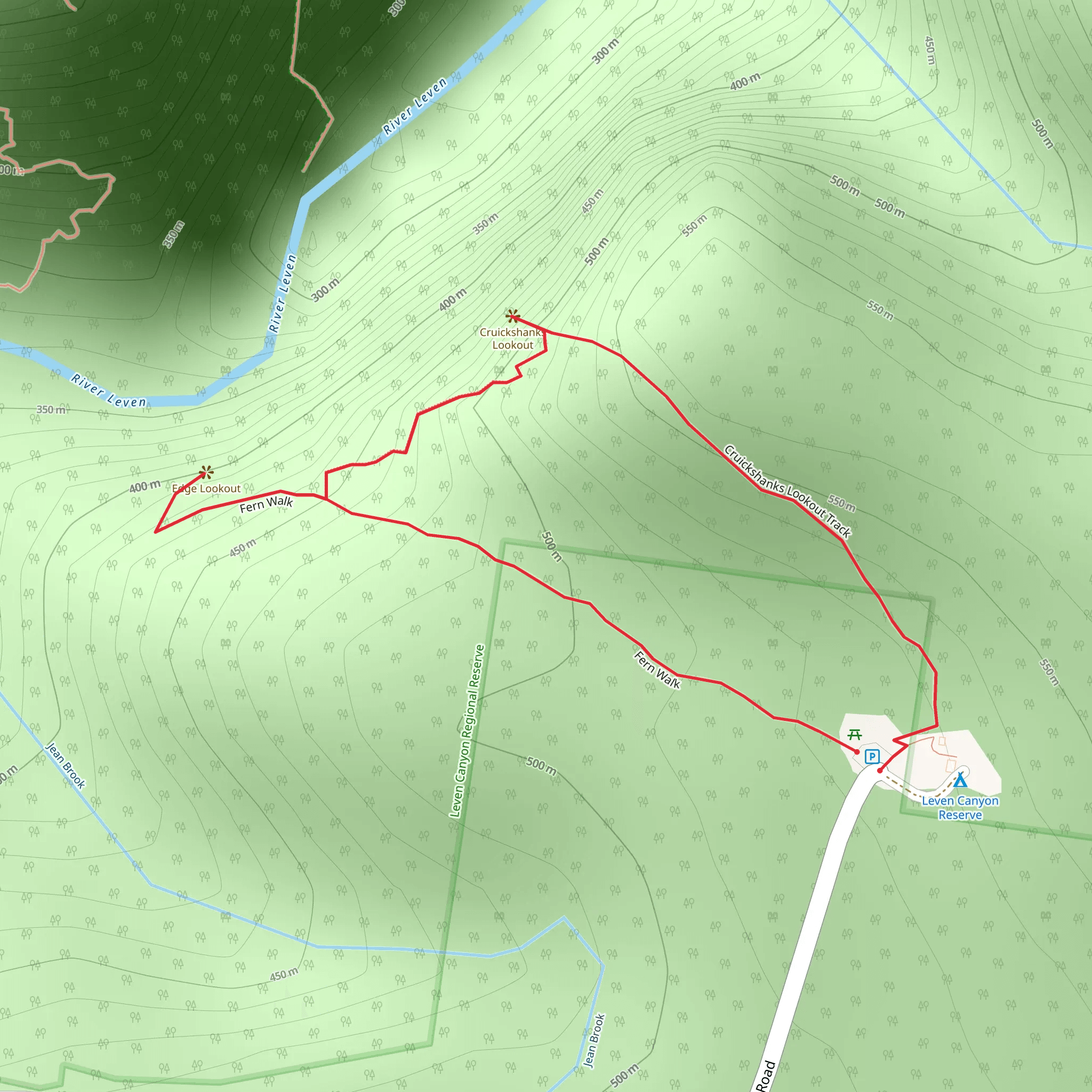 Leven Canyon Lookout Walk mobile static map