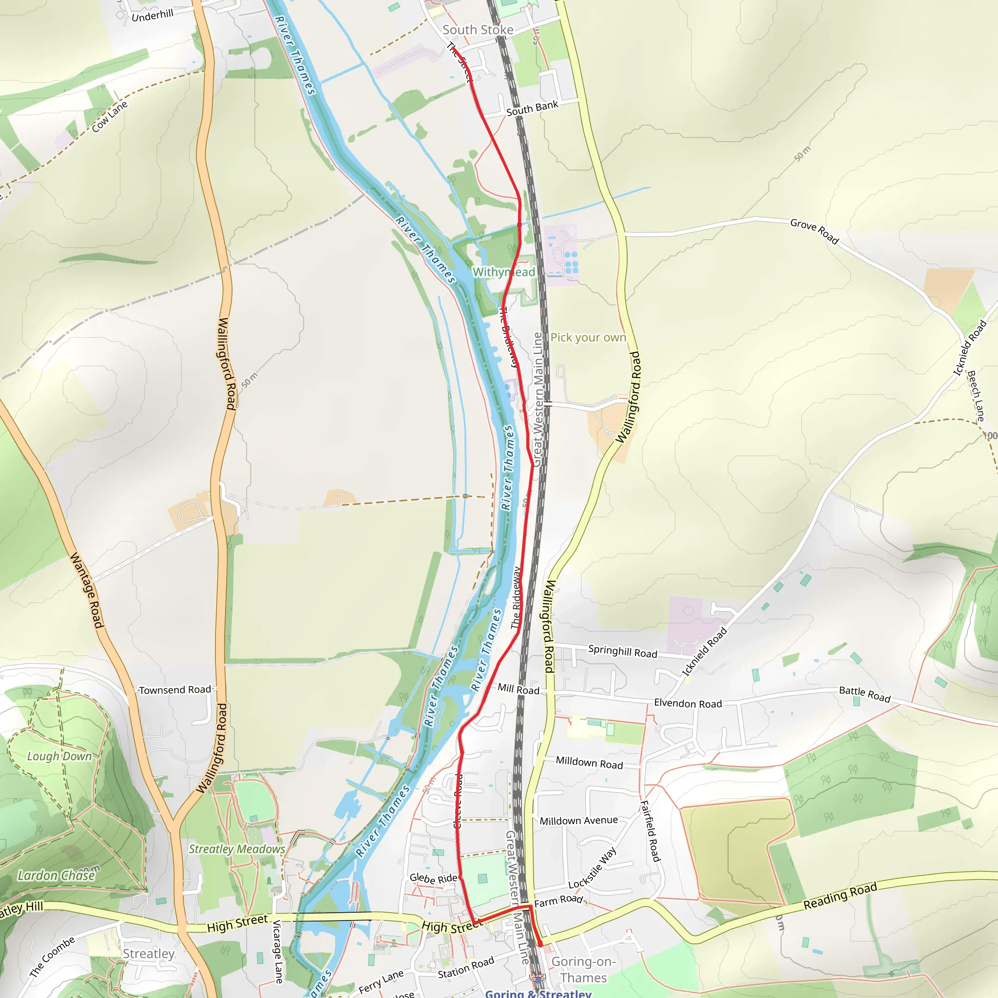 The Ridgeway mobile static map
