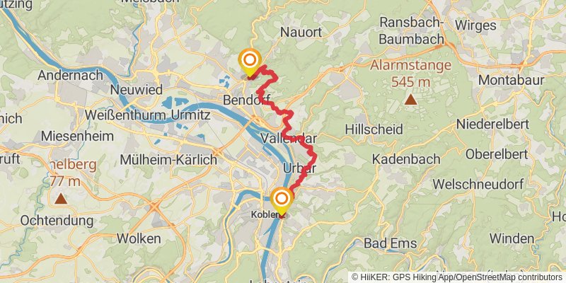 Rheinsteig stage 11 Map