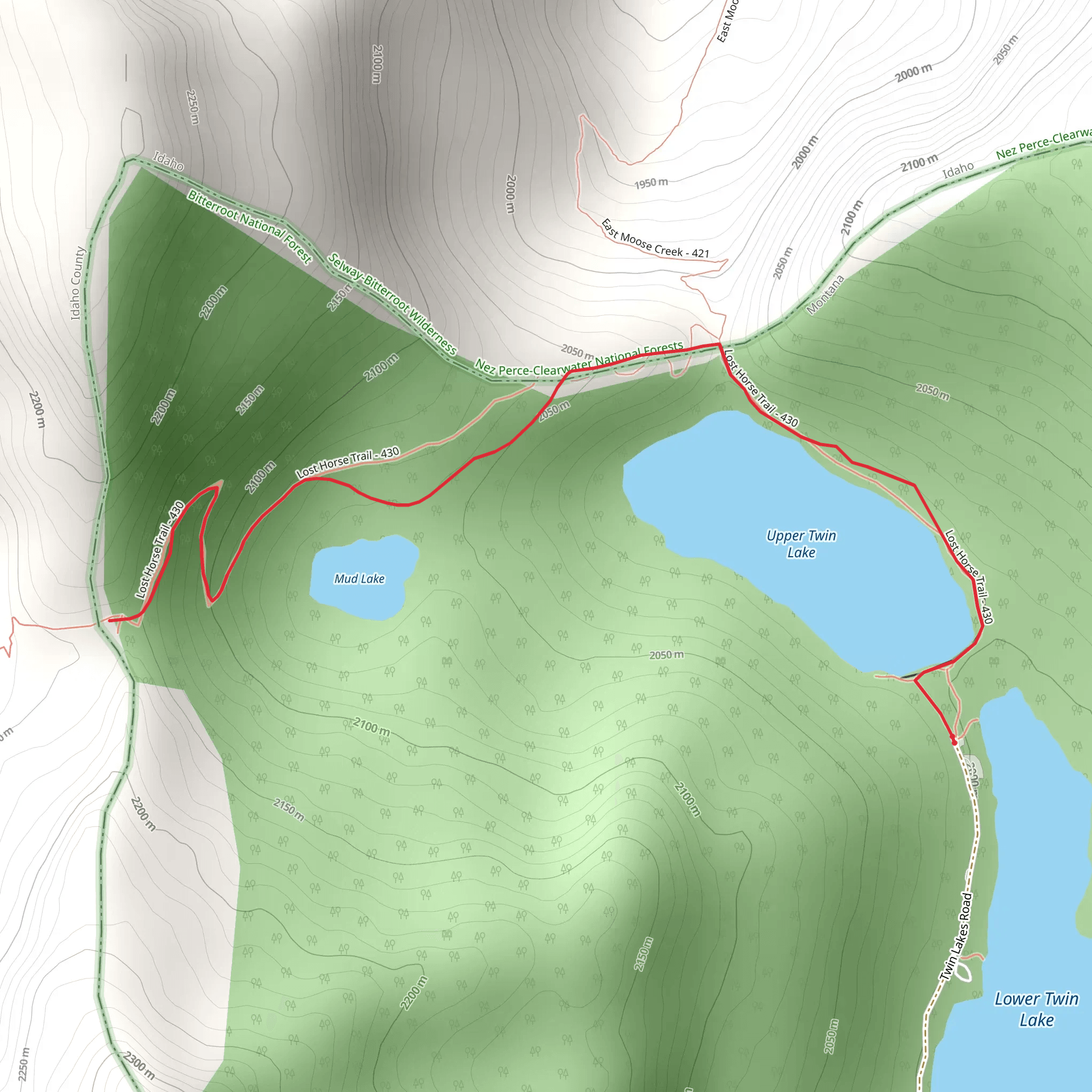 Wahoo Pass via Lost Horse Trail mobile static map