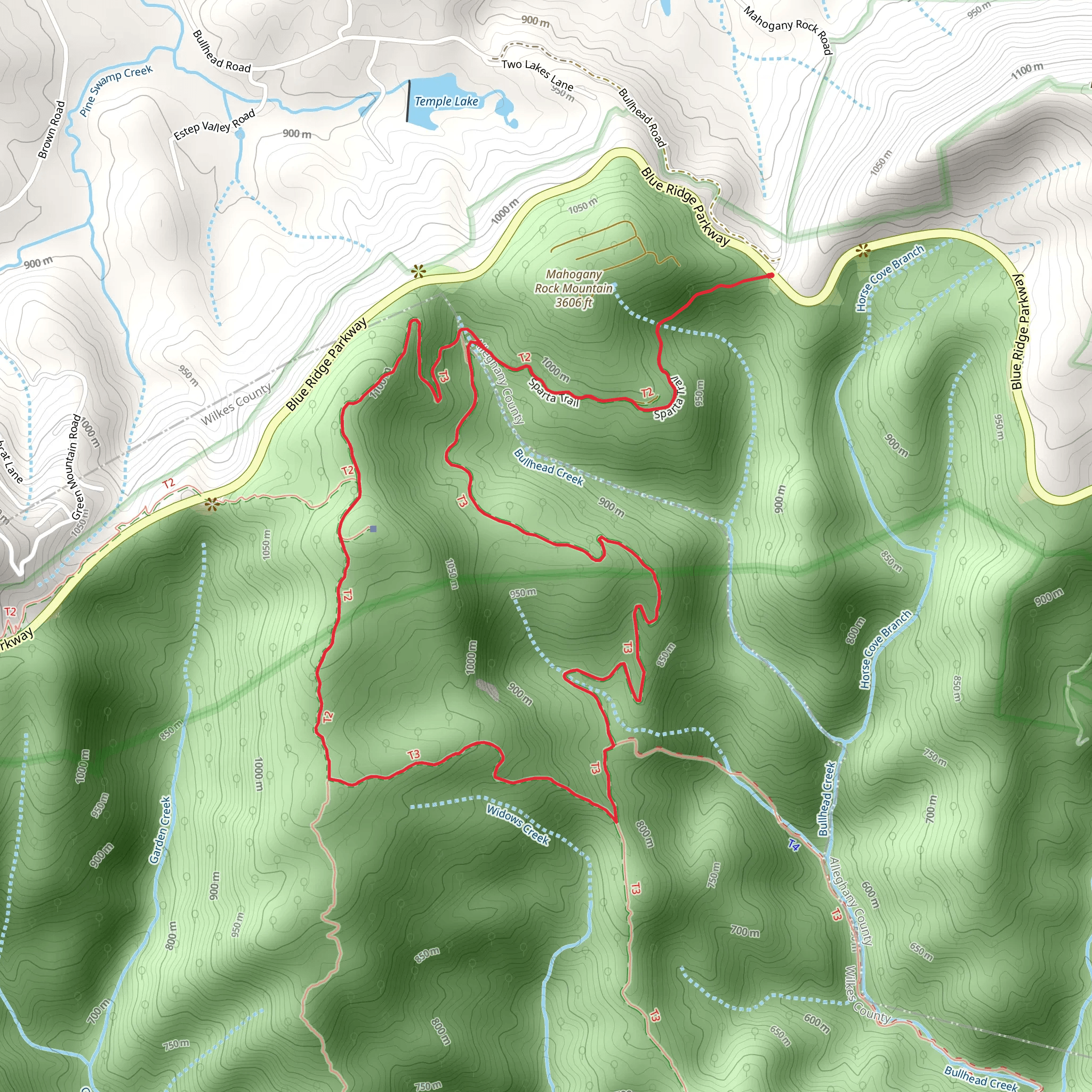 Sparta and Mountains-to-Sea Loop Trail mobile static map