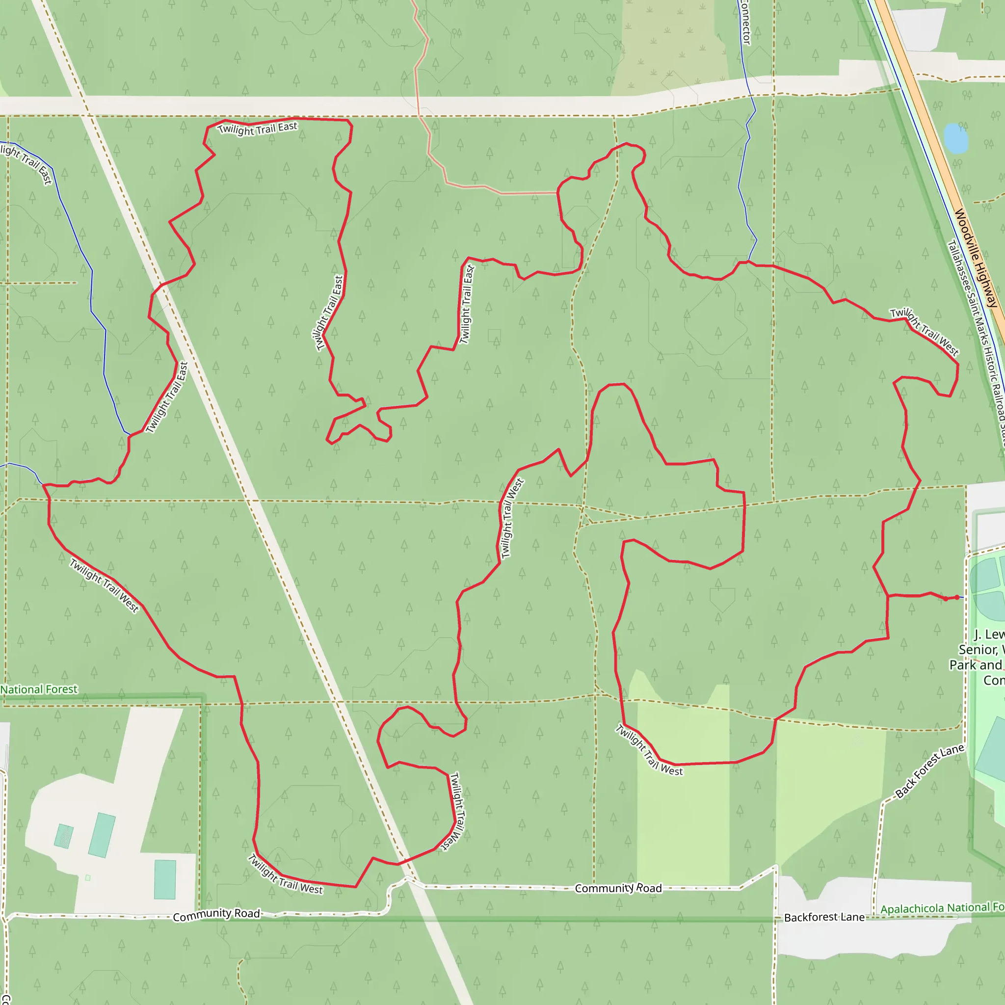 Twilight Trail East and West Loop mobile static map
