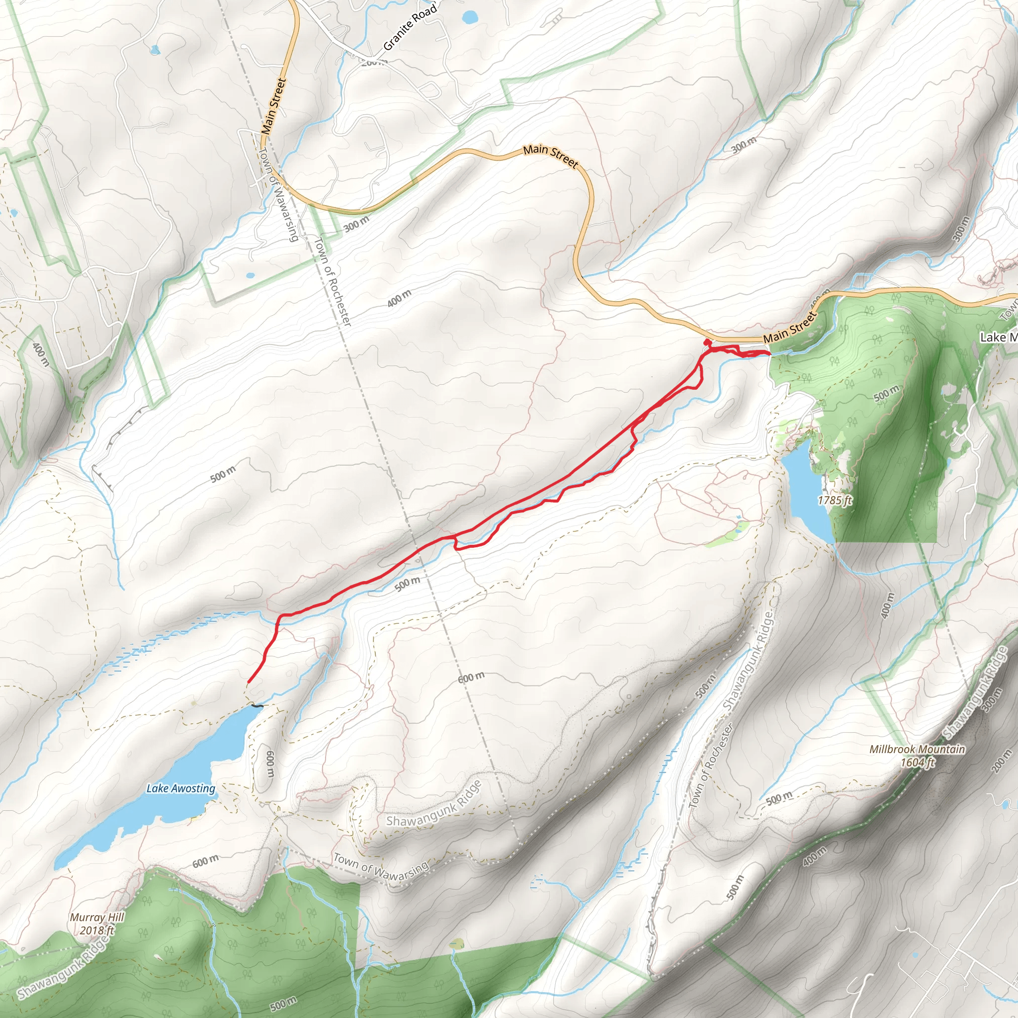 Awosting Lake via Lower Awosting Carriageway mobile static map