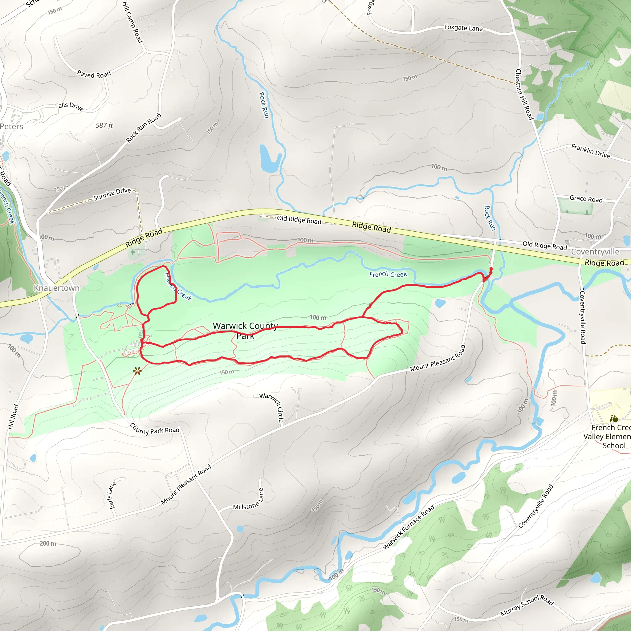 Park Pavillion and French Creek Loop mobile static map