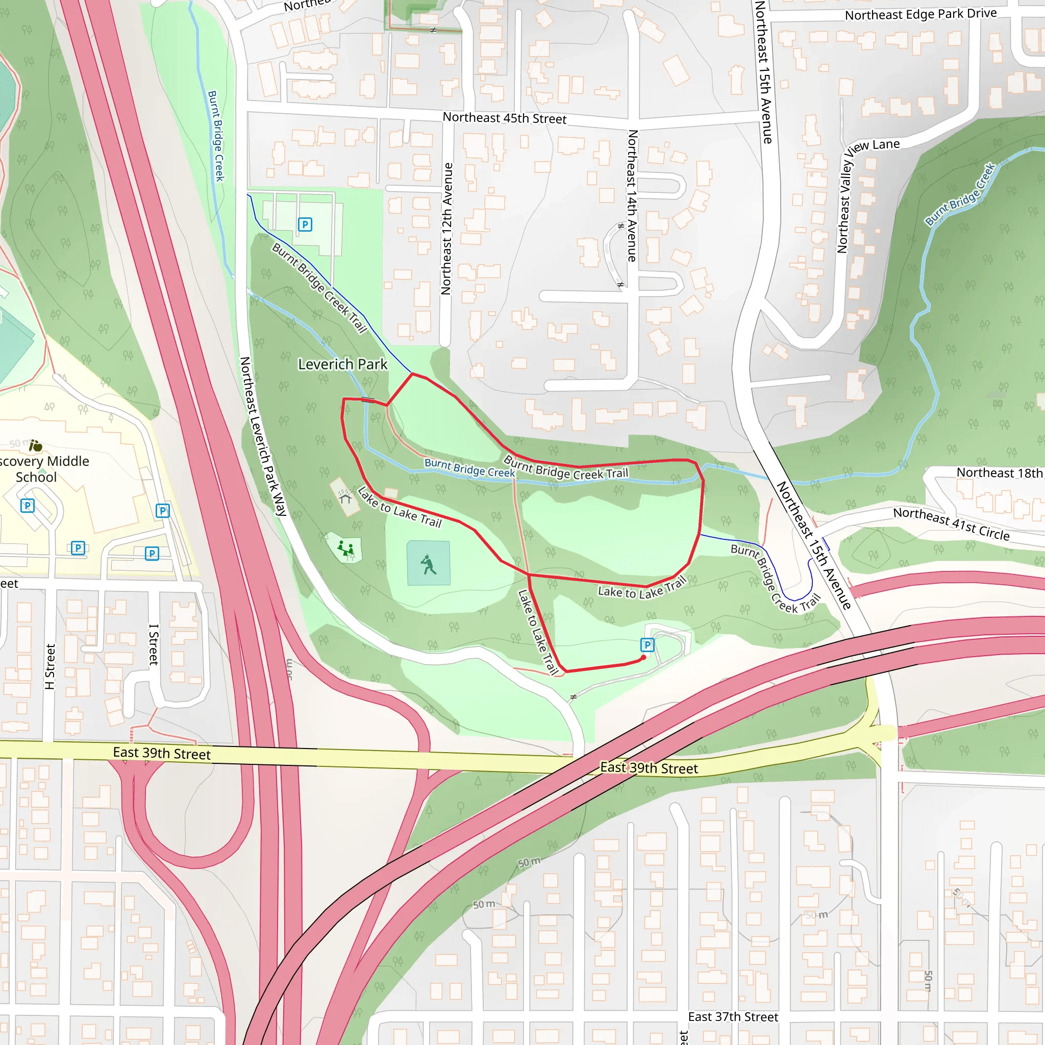 Leverich Park Loop mobile static map