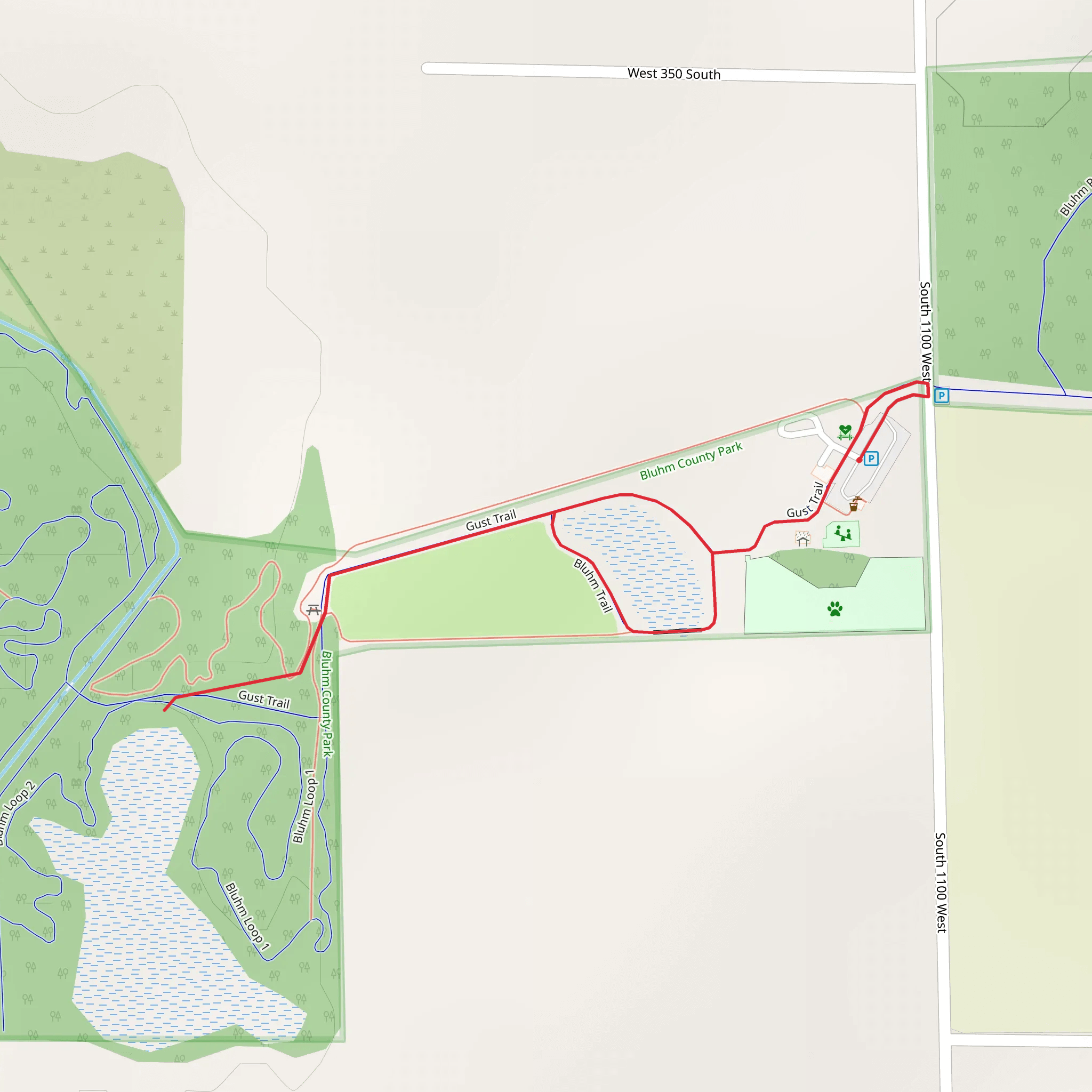 Bluhm Park Trail mobile static map