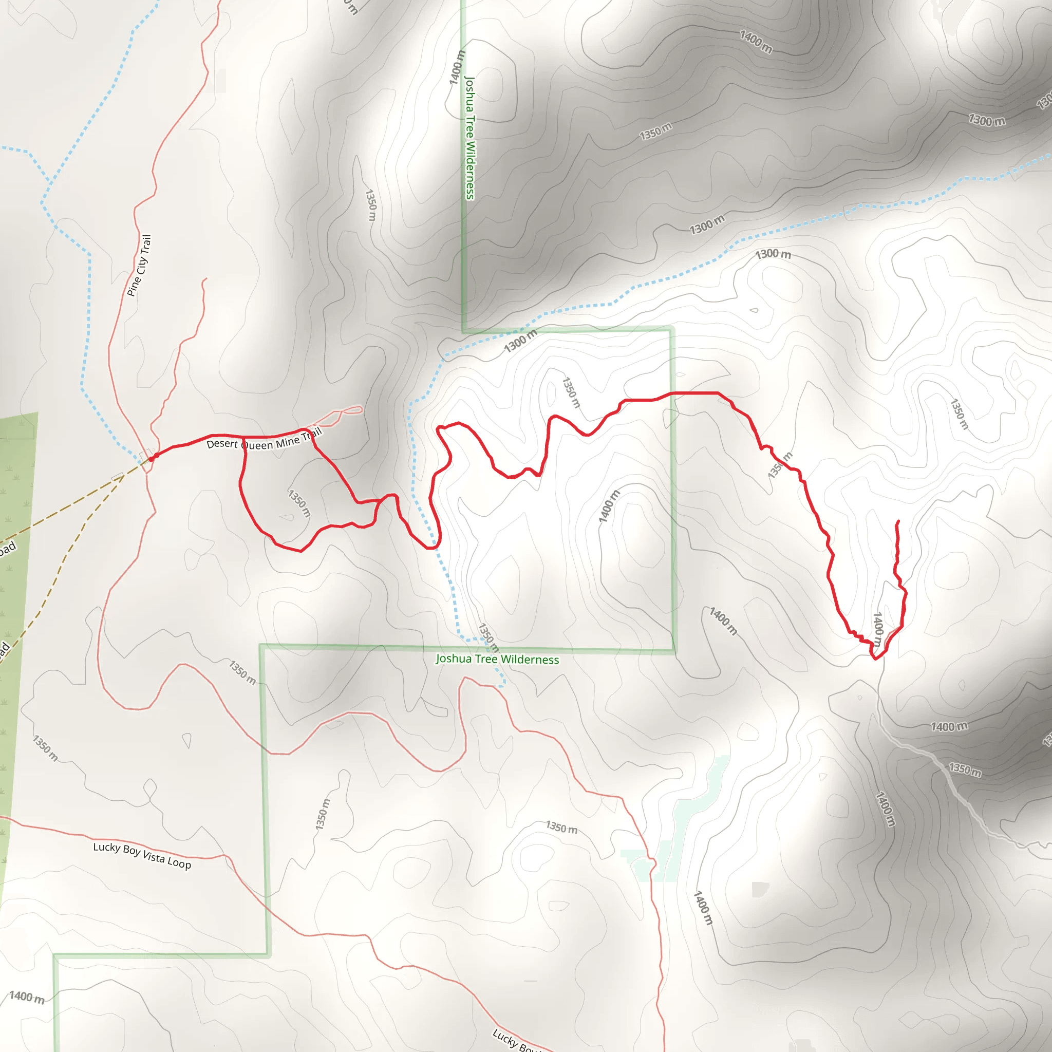 Desert Queen Mine and Eagle Cliff Boulder House Trail mobile static map