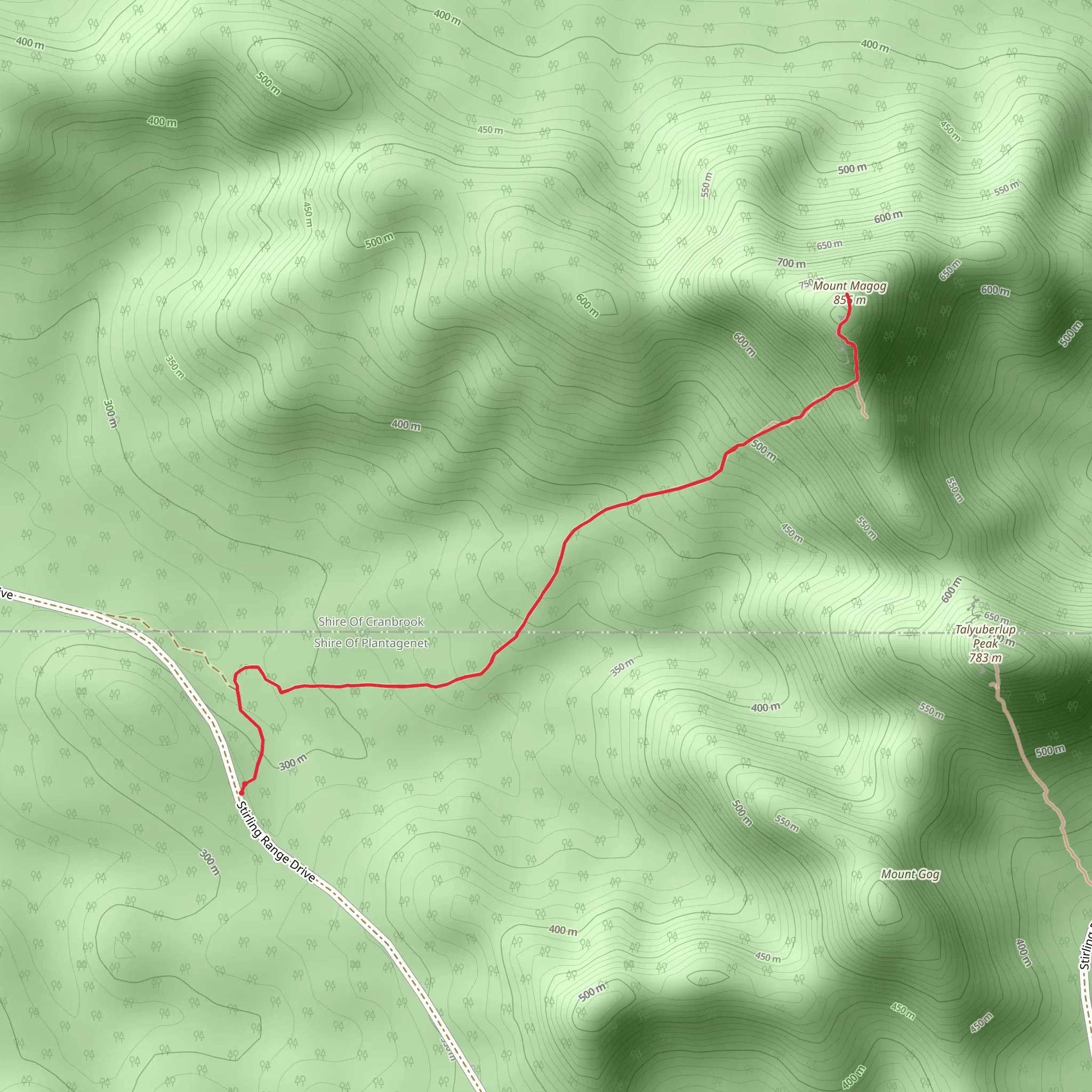 Mt Magog Walk mobile static map
