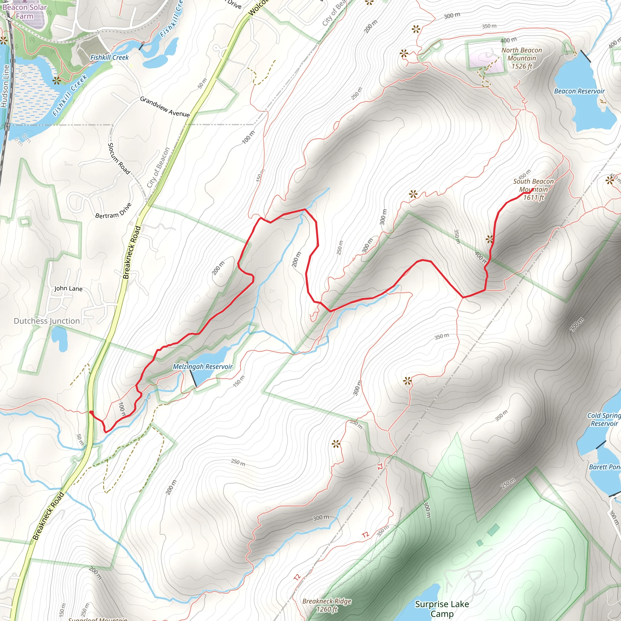 South Beacon Mountain via Notch Trail mobile static map