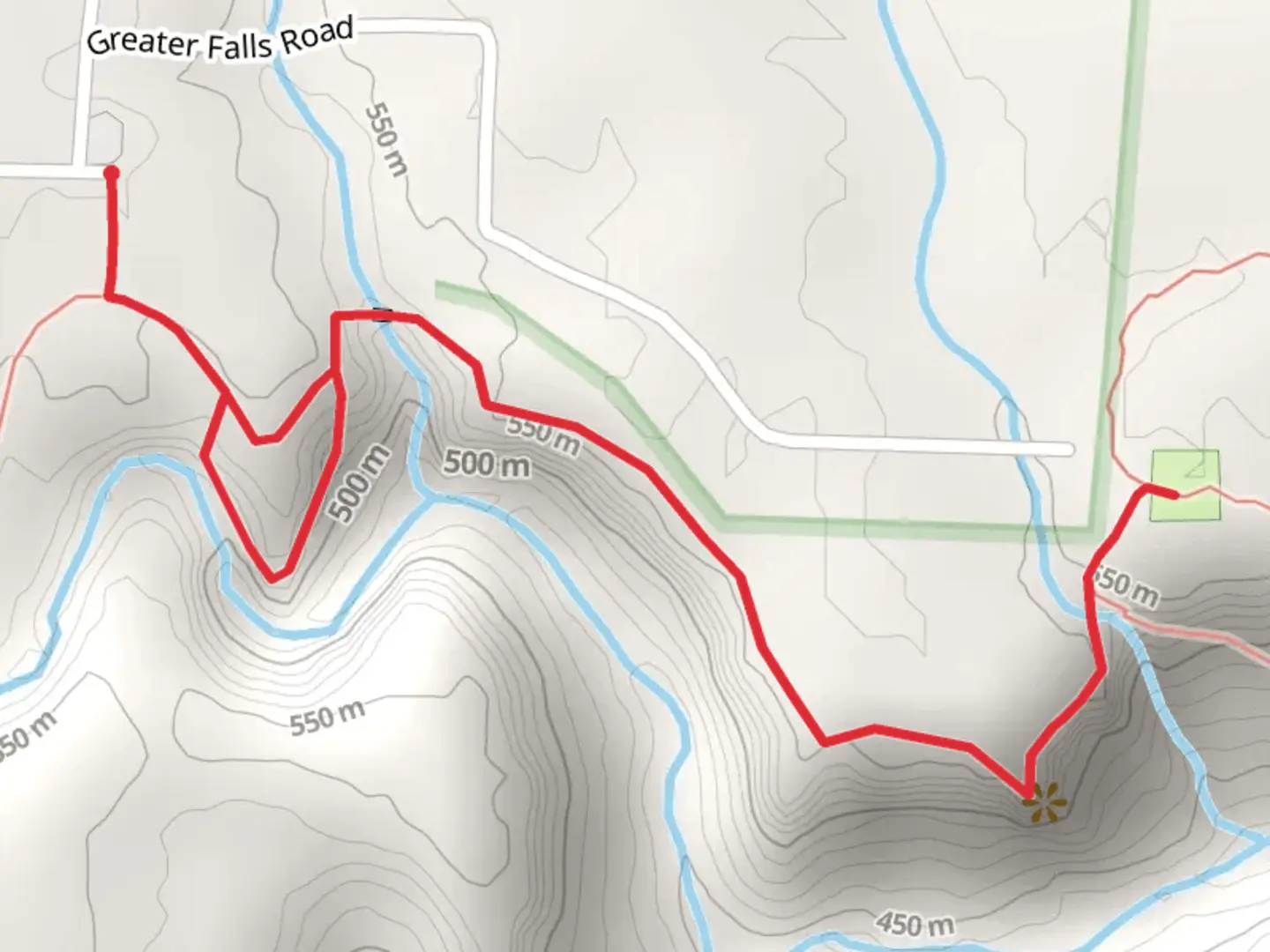 An image depicting the trail Alum Gap Primitive Campground via Greeter Trail Loop and its surrounding area.