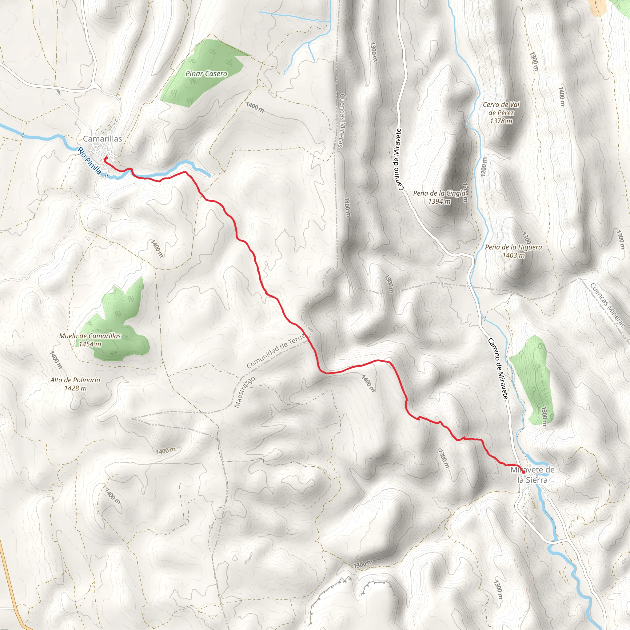 Miravete de la Sierra - Camarillas PR TE 82 mobile static map