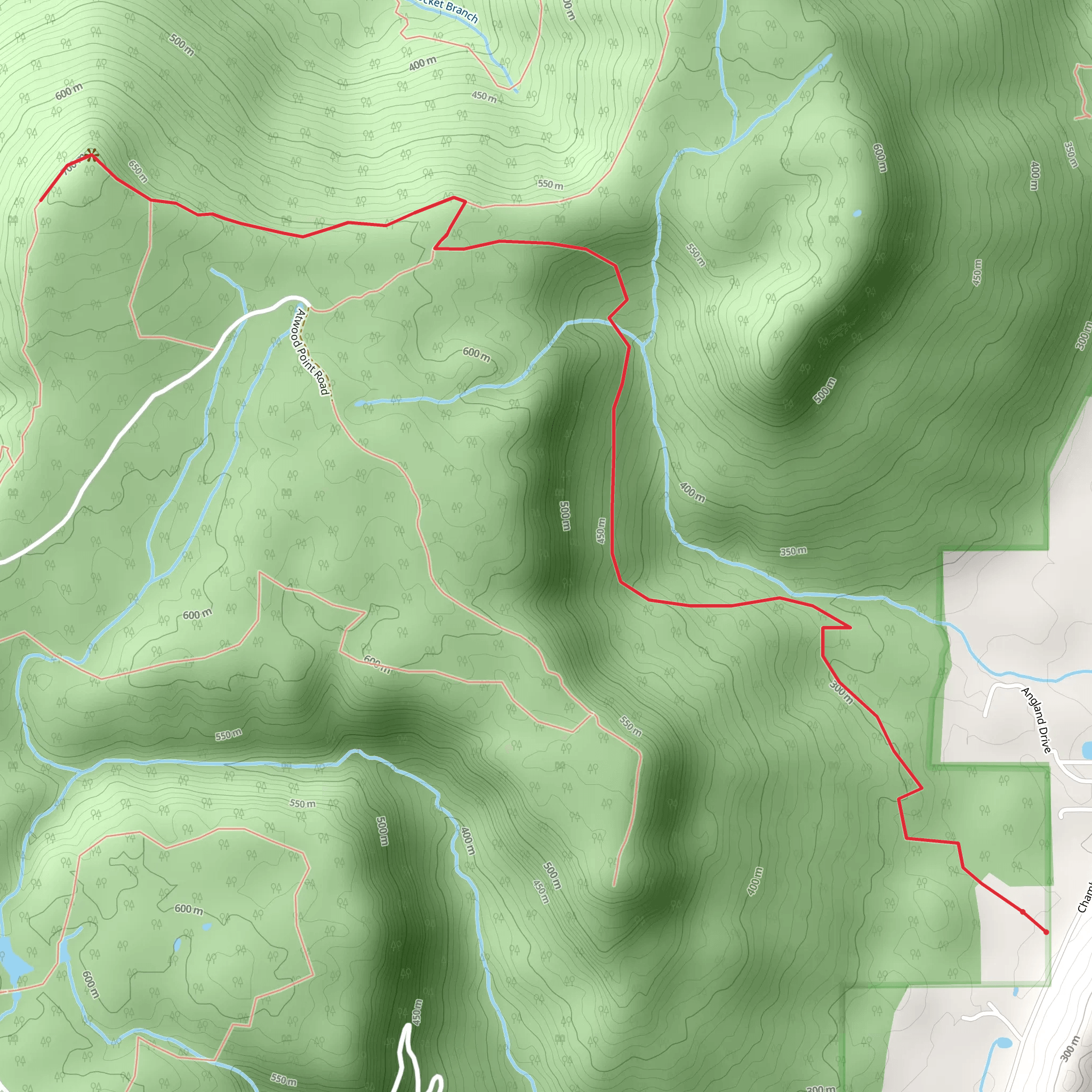 Pocket Loop and Chamberlain Trail mobile static map