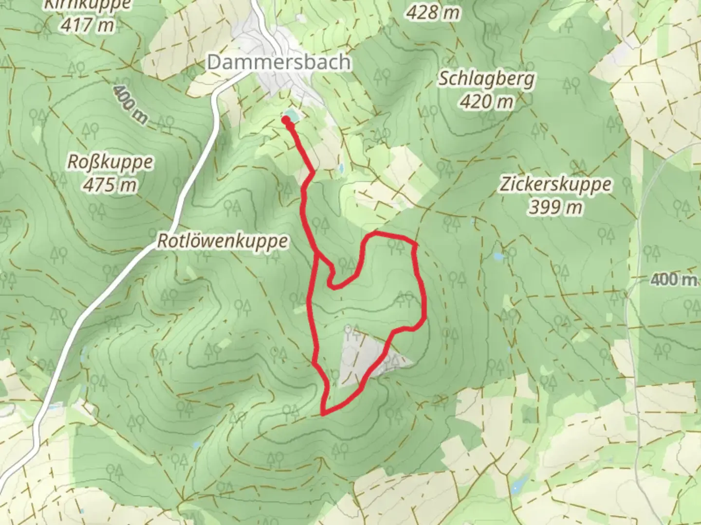 An image depicting the trail Bärenweg Loop and its surrounding area.