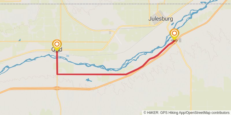 American Discovery Trail North Route stage 204 Map