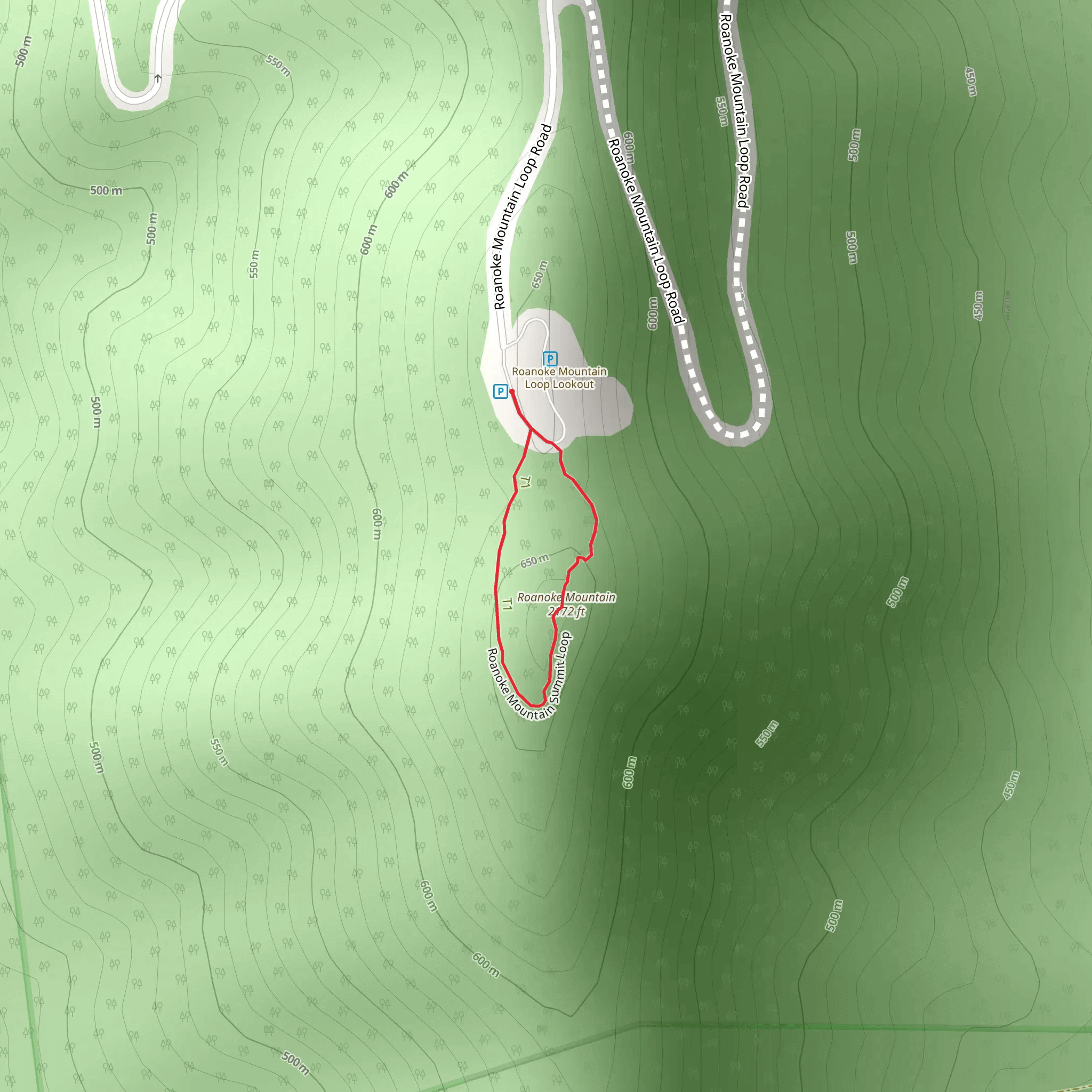 Roanoke Mountain Loop mobile static map