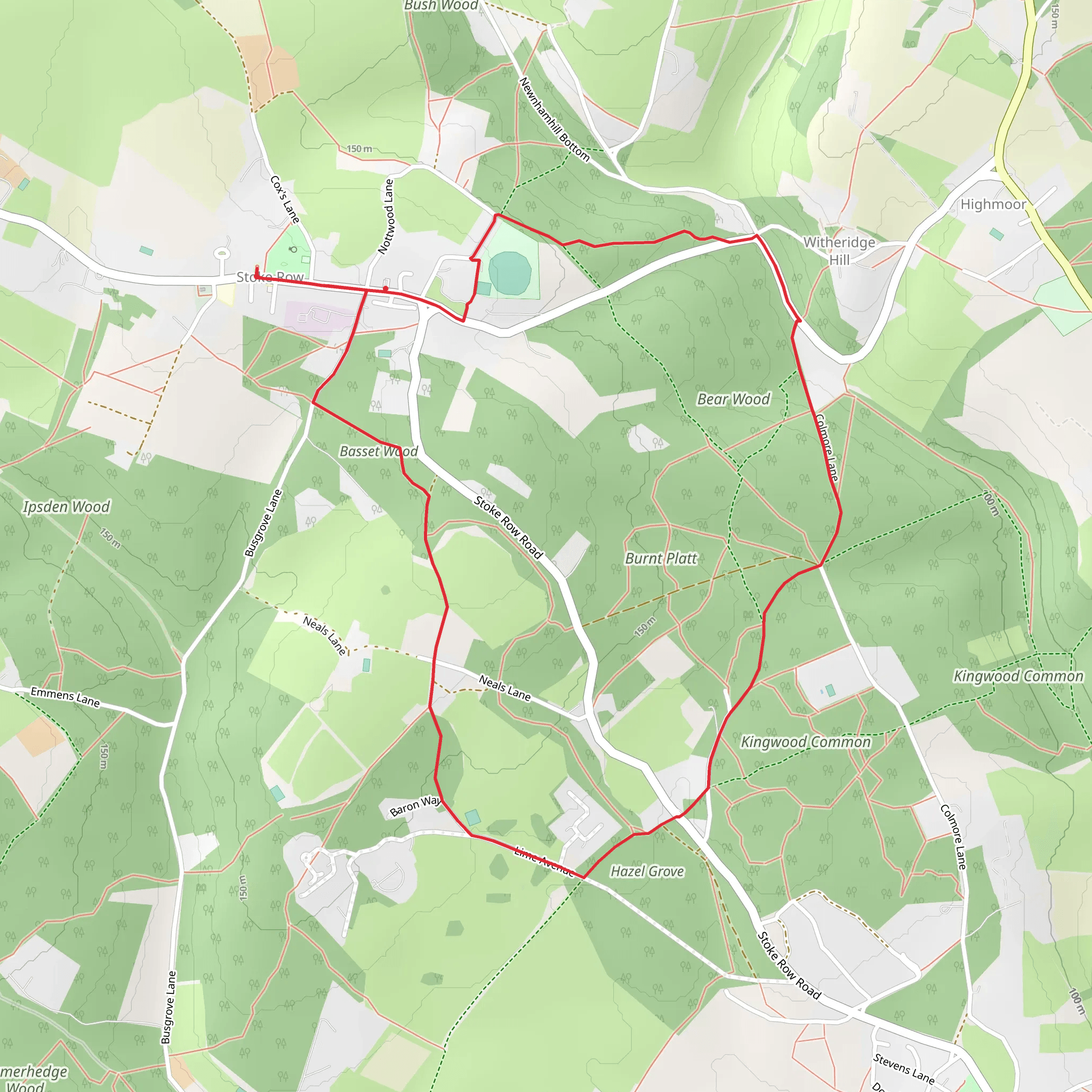Bear Wood and Burnt Platt Loop mobile static map