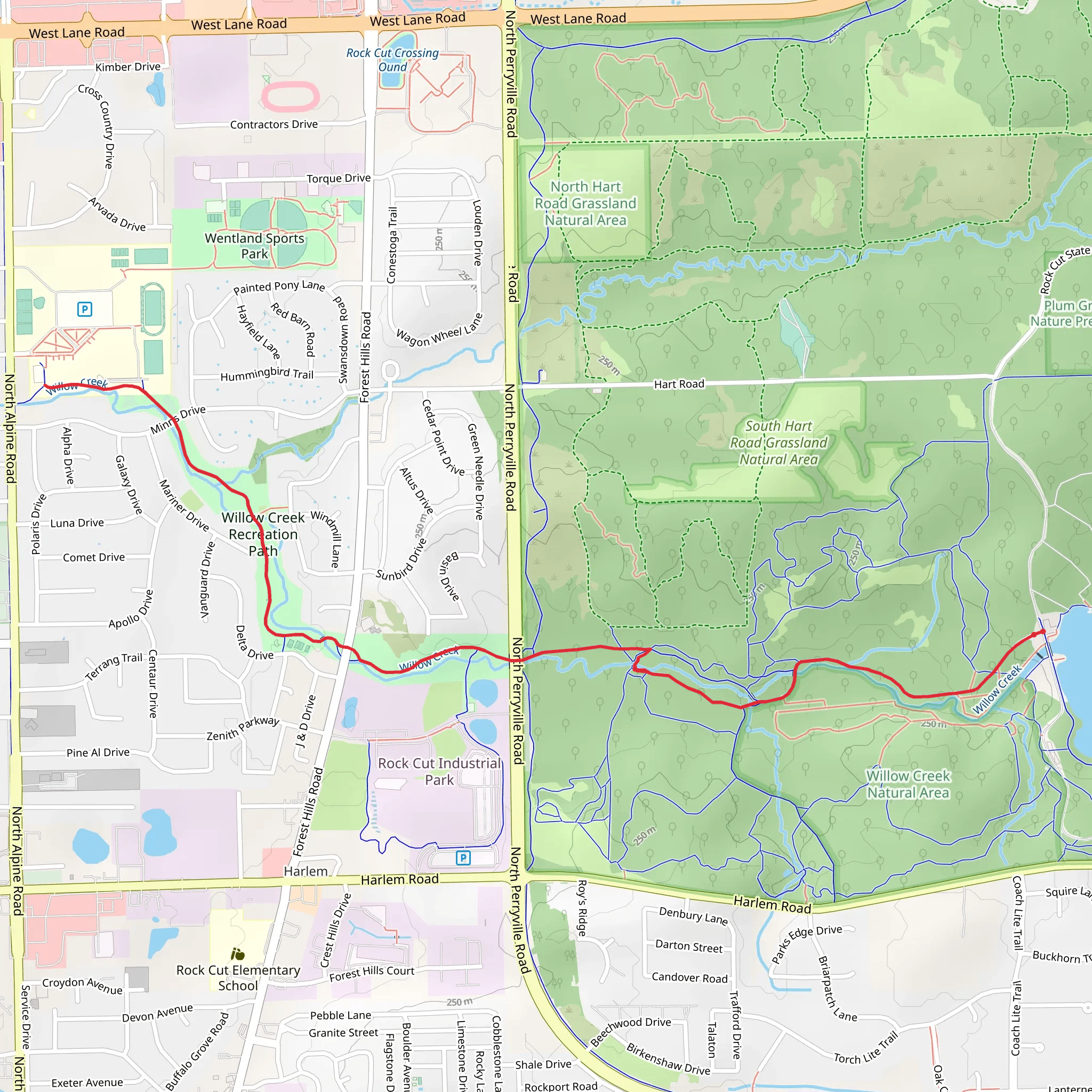 Willow Creek Trail - Pierce Lake mobile static map