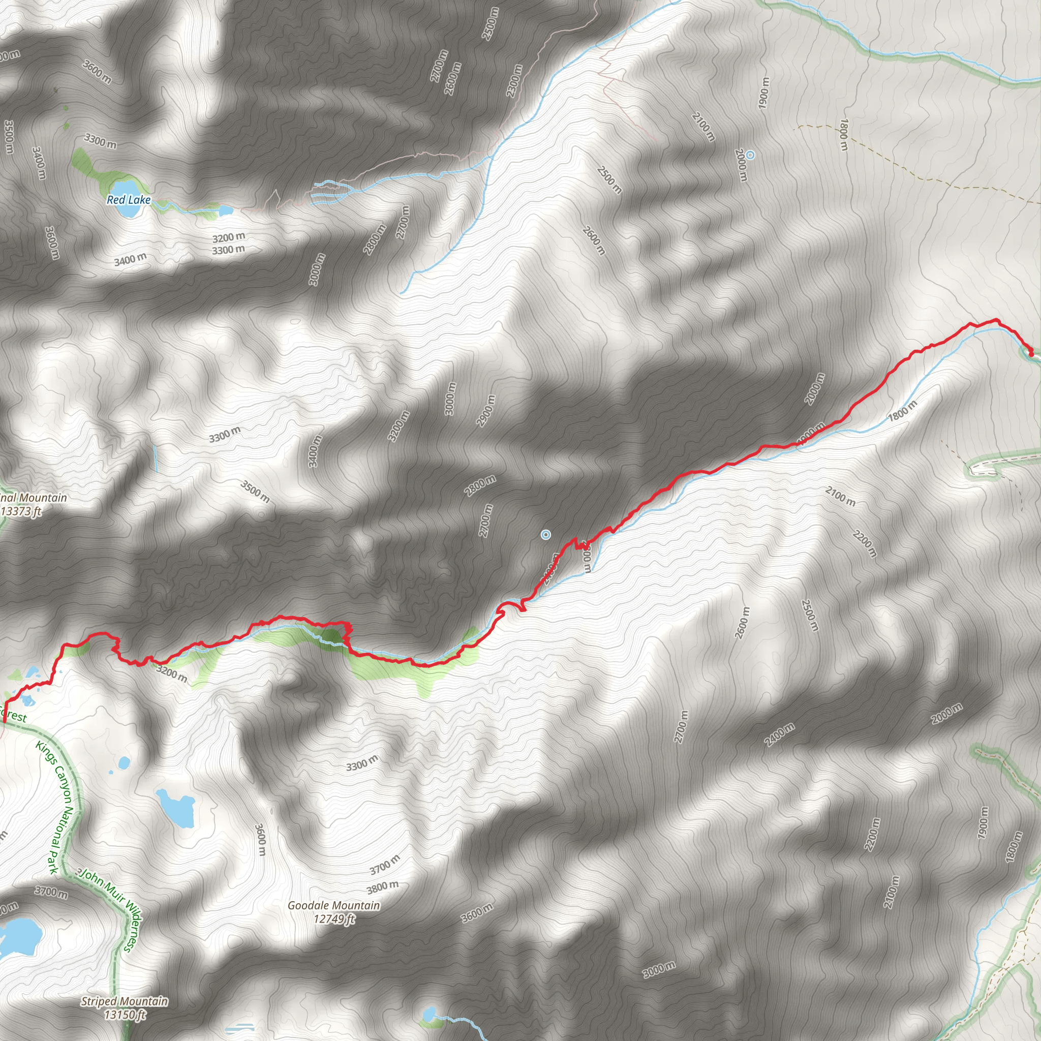 Taboose Pass Trail mobile static map
