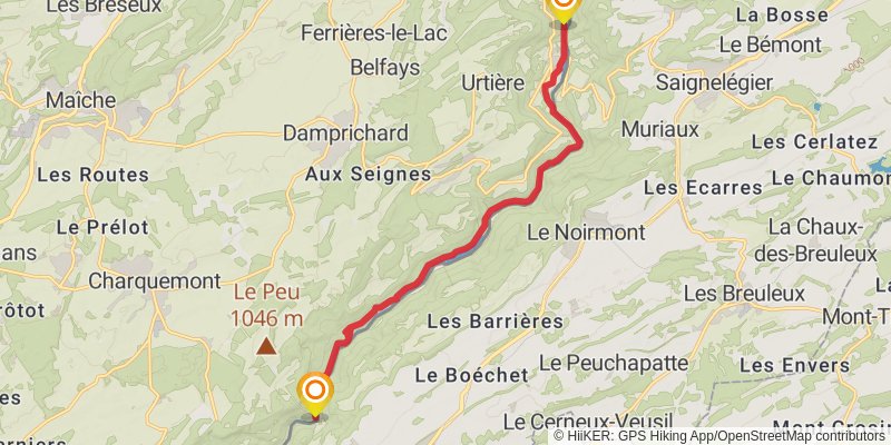 GR 509 - GTJ la Grande Traversée du Jura stage 4 Map