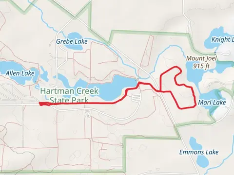 Hartman Lake, Pope Lake and Marl Lake beside Loop