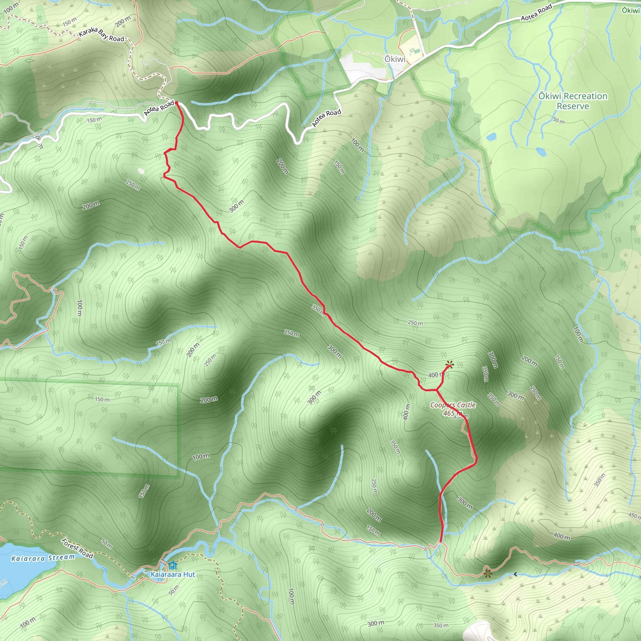 Port Fitzroy - Cooper's Castle Track mobile static map