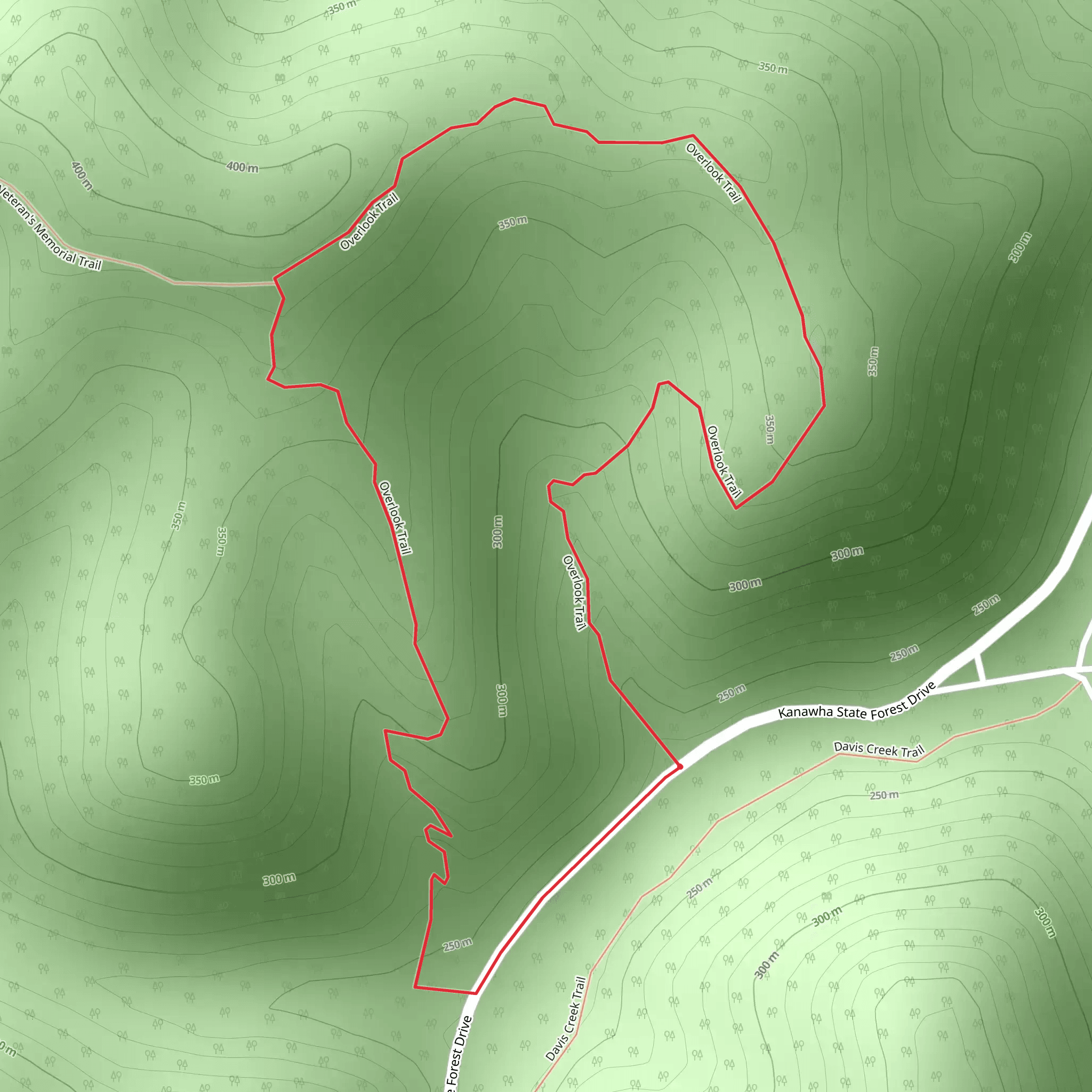 Overlook Trail from State Forest Connell Road mobile static map