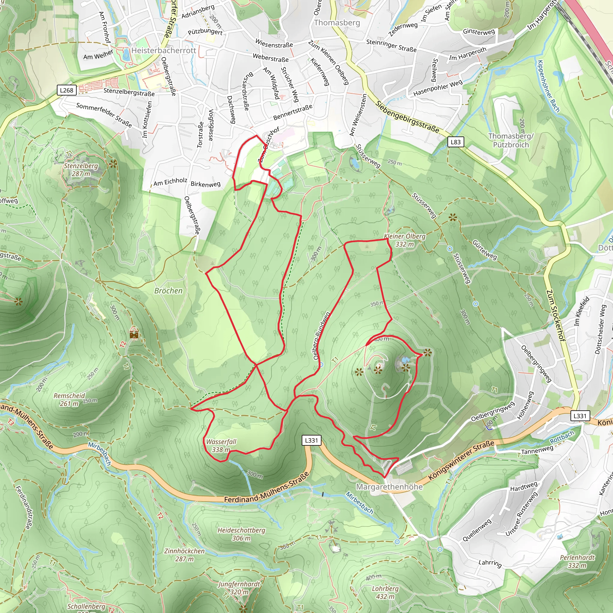 Wasserfall and Großer Olberg Loop mobile static map