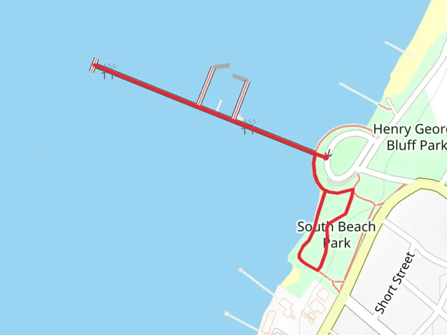 An image depicting the trail South Beach Park and its surrounding area.