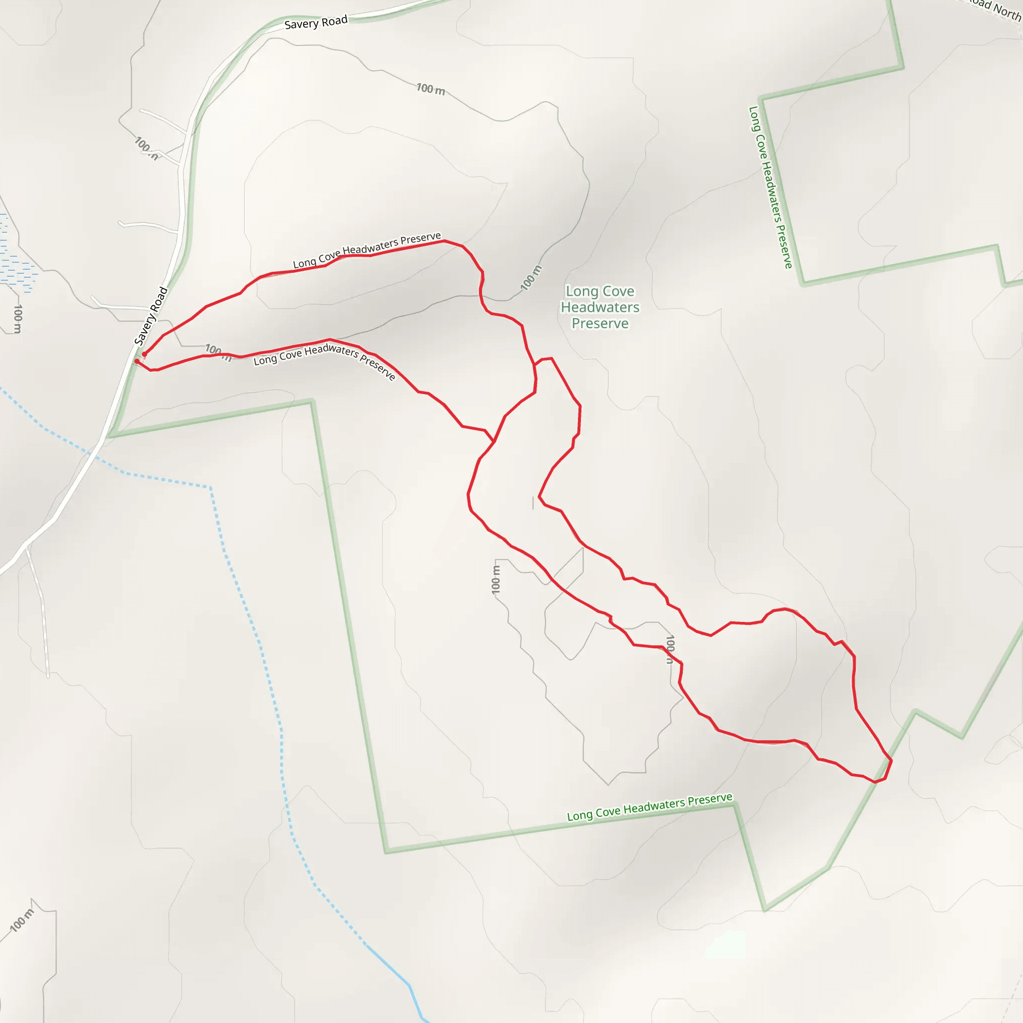 Long Cove Headwaters Preserve Loop mobile static map