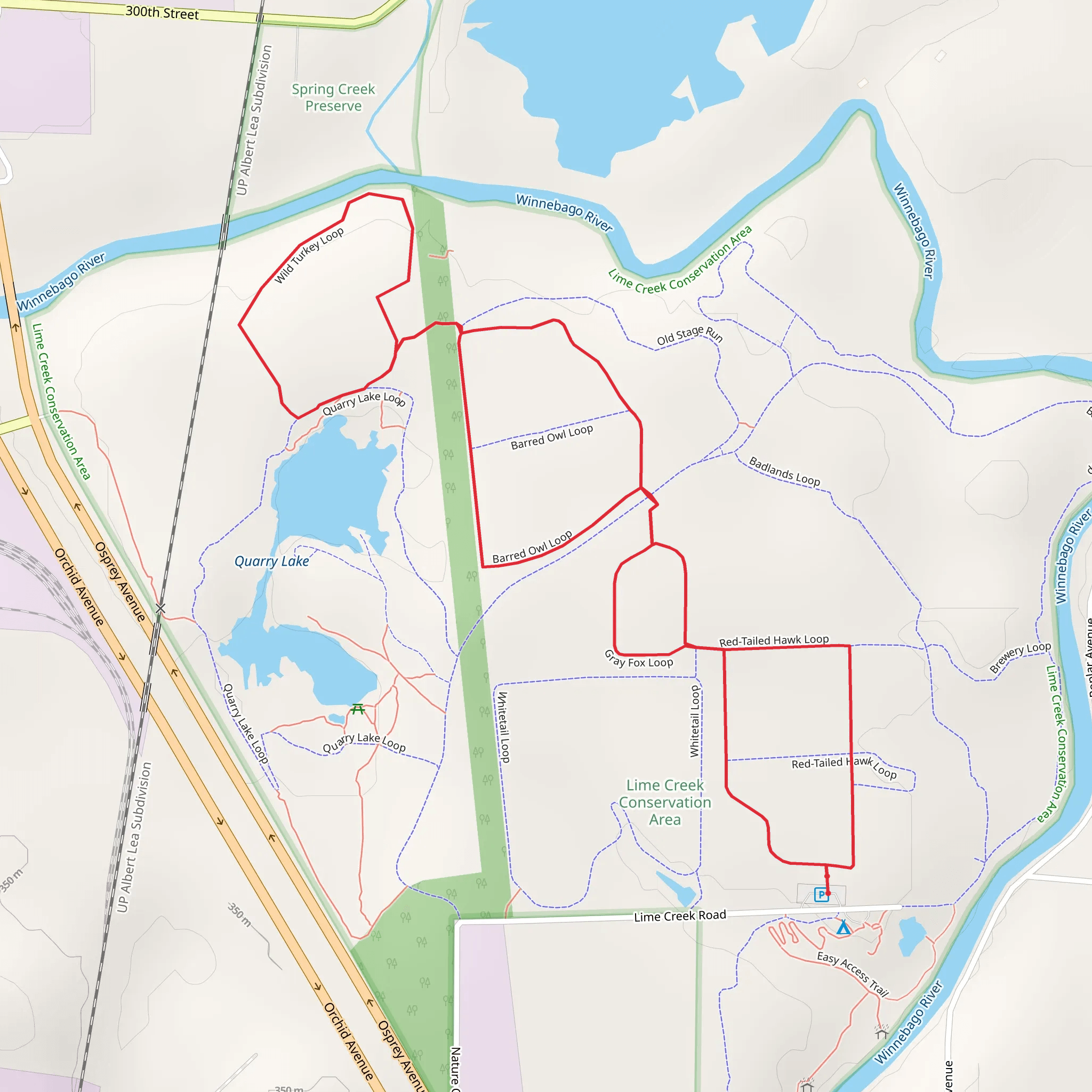 Red-Tailed Hawk and Wild Turkey Loop mobile static map
