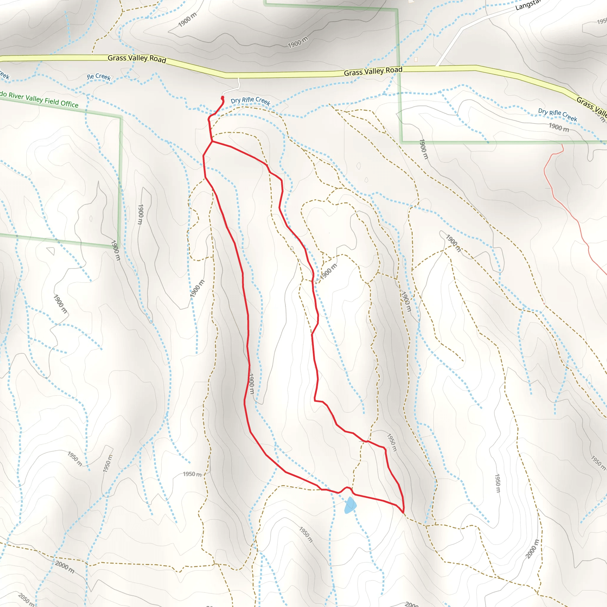 Loop above Dry Rifle Creek mobile static map