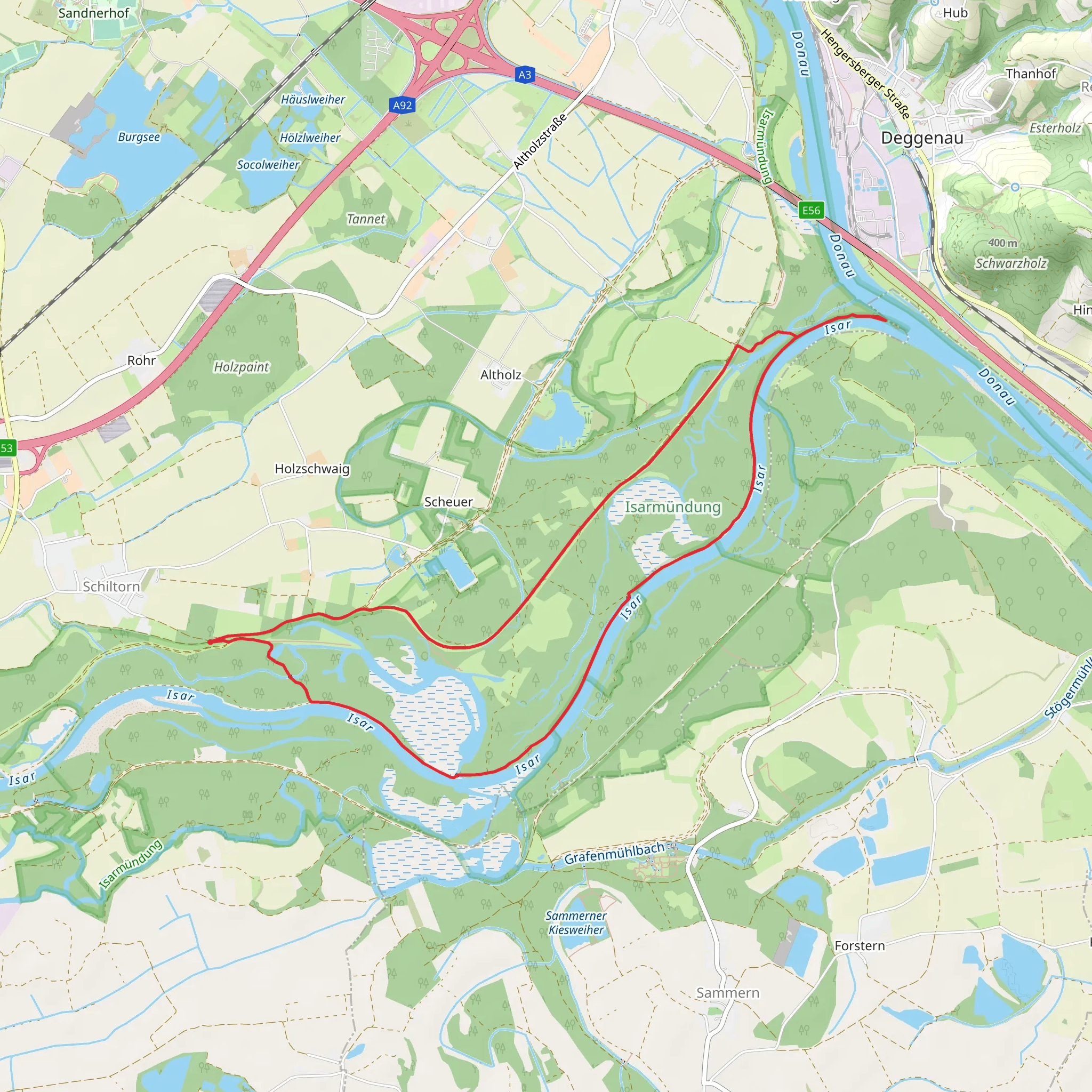 Isarmündung Loop mobile static map