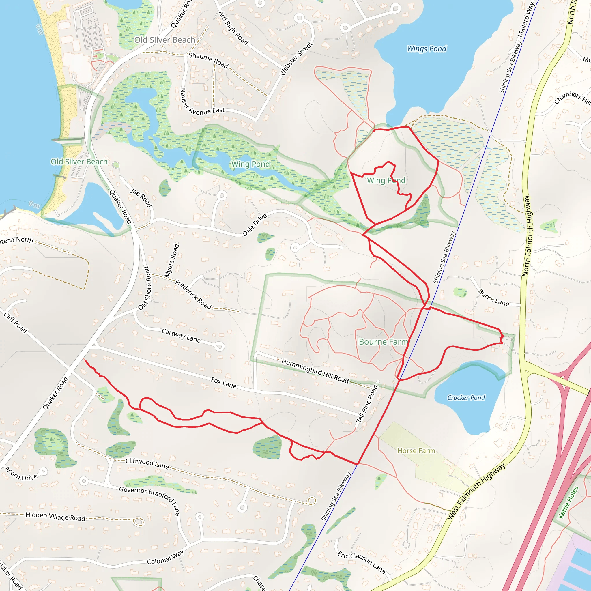 Crocker Pond - Wings Pond Loop mobile static map