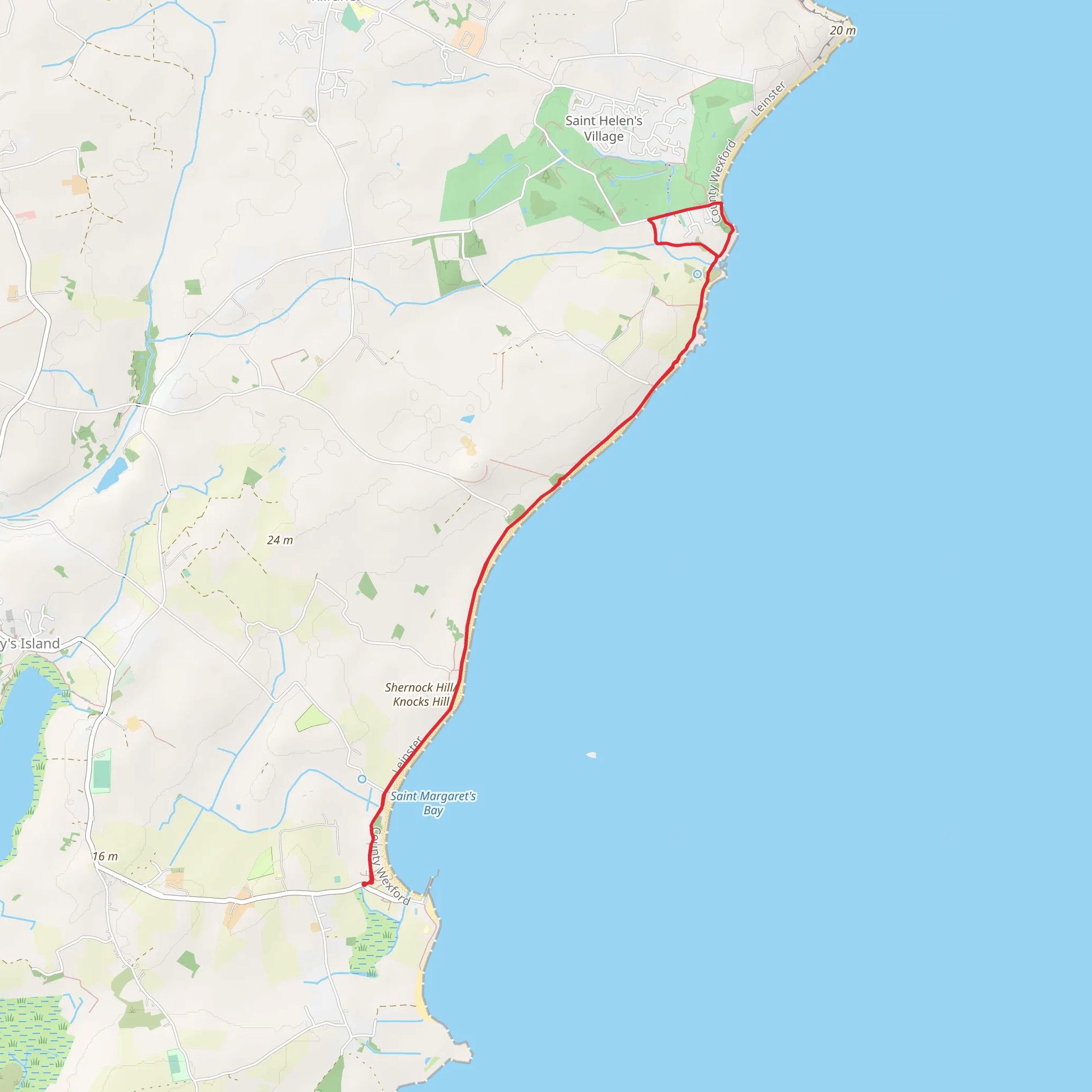 St Helen's to Carne Trail mobile static map